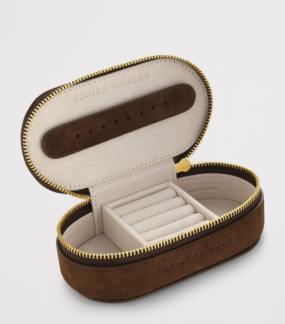 Monica Vinader Mini Suede Oval Jewellery Case Leather Image 6