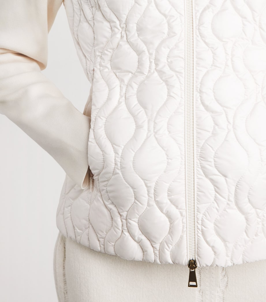 Moncler Womens Cotton Quilted Hybrid Cardigan Image 3
