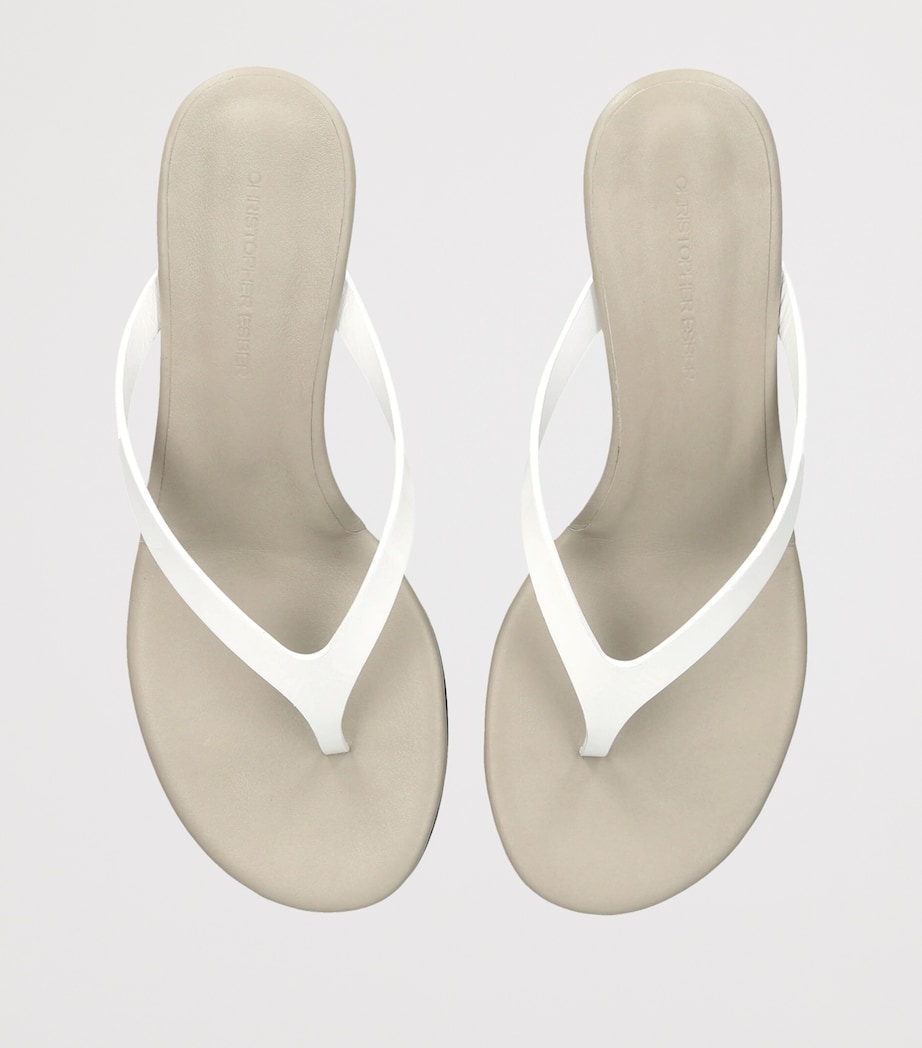 Christopher Esber Leather Scala Wedge Sandals 45 White Image 3
