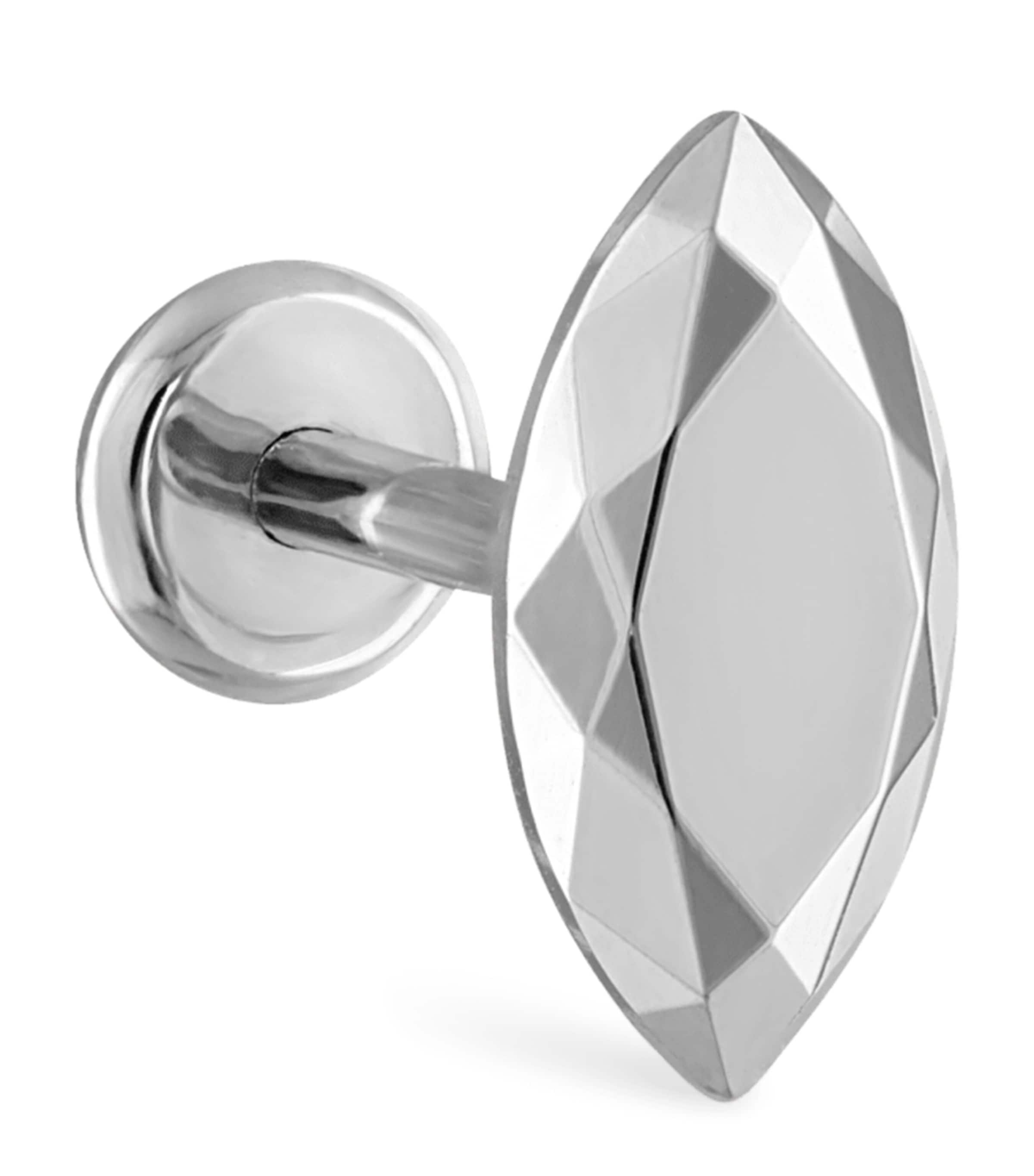 MARIA TASH FACETED MARQUISE THREADED STUD SINGLE EARRING 