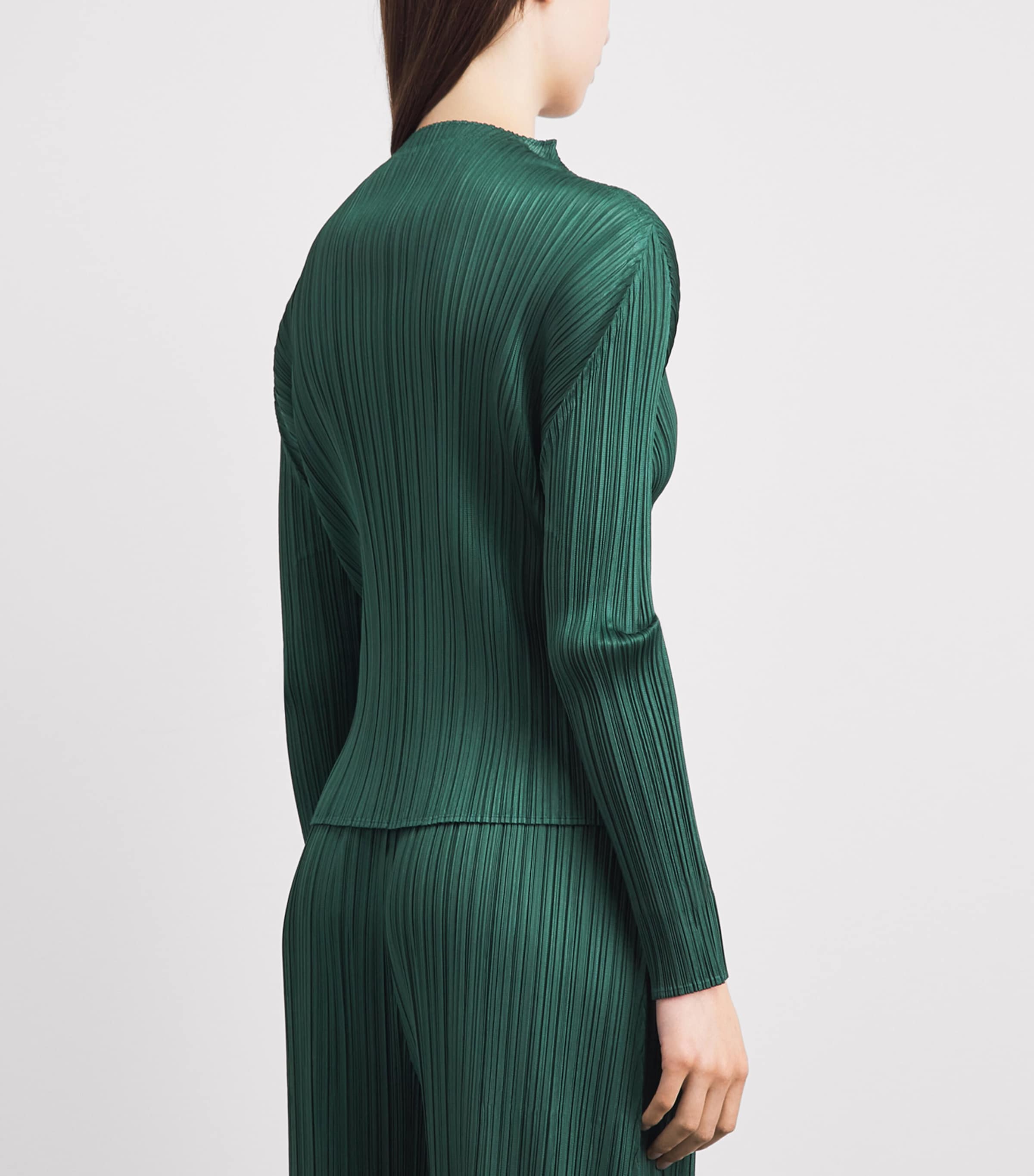 Pleats Please Issey Miyake Womens Monthly Colors March Top Dark Green Image 5