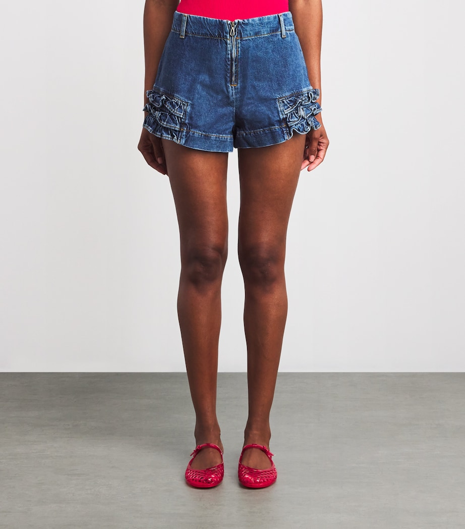 Denim Ruffle Shorts BLUE JEAN Image 3