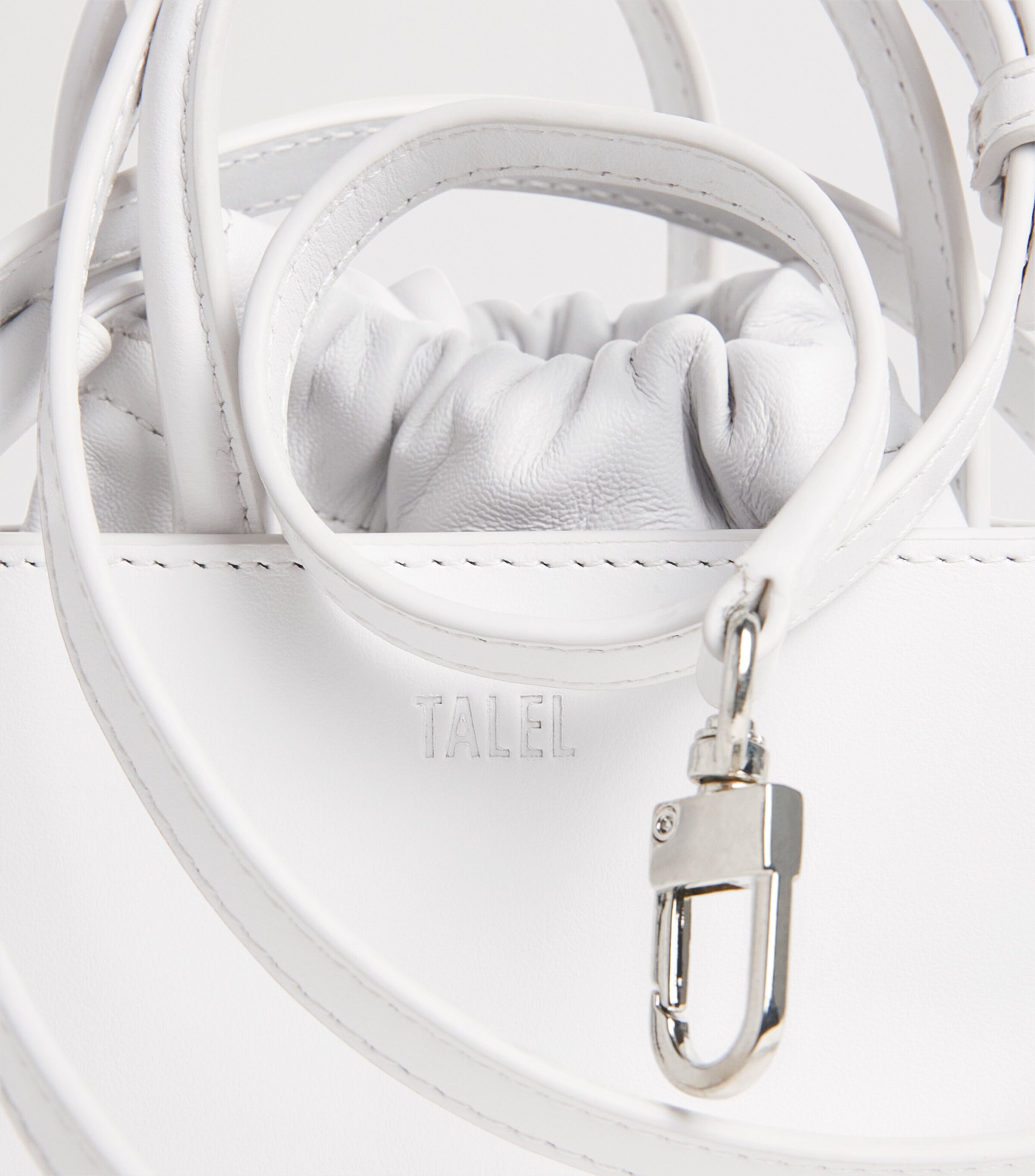 Talel Paris Small Leather Triangle Bag White Image 6