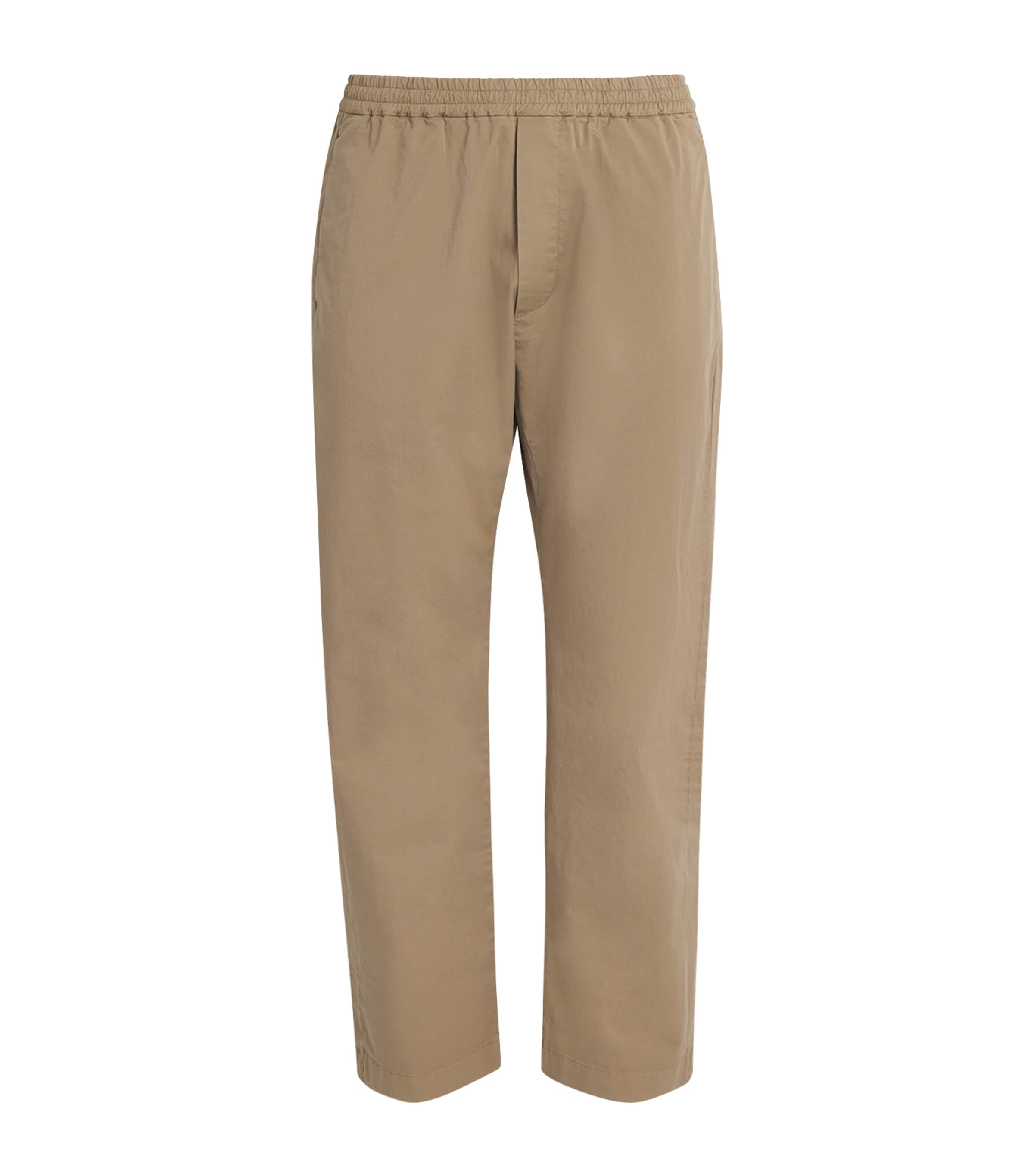 Barena Venezia Cotton Stretch Drawstring Trousers In Brown