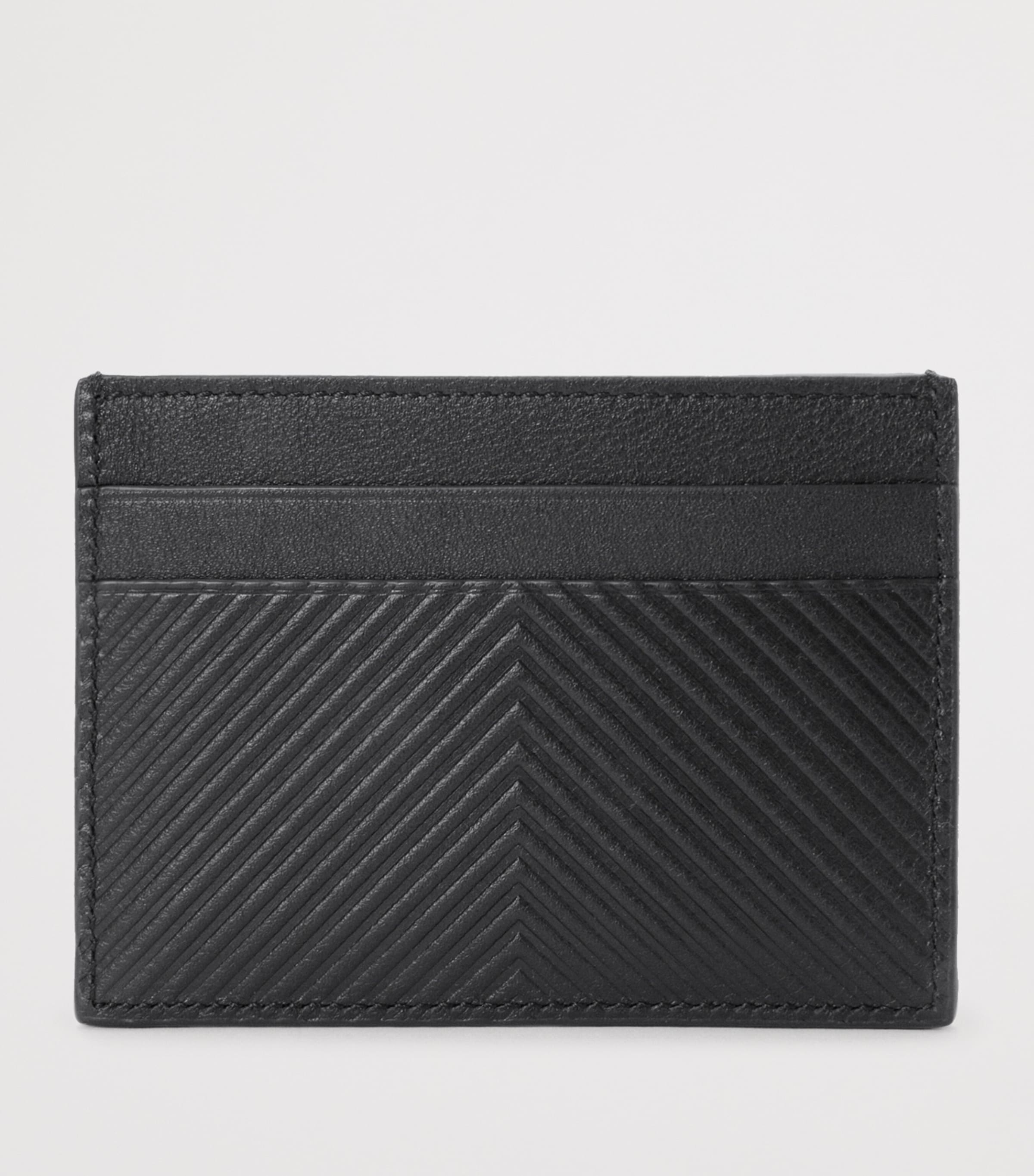 Leather Chevron Card Holder BLACK Image 2