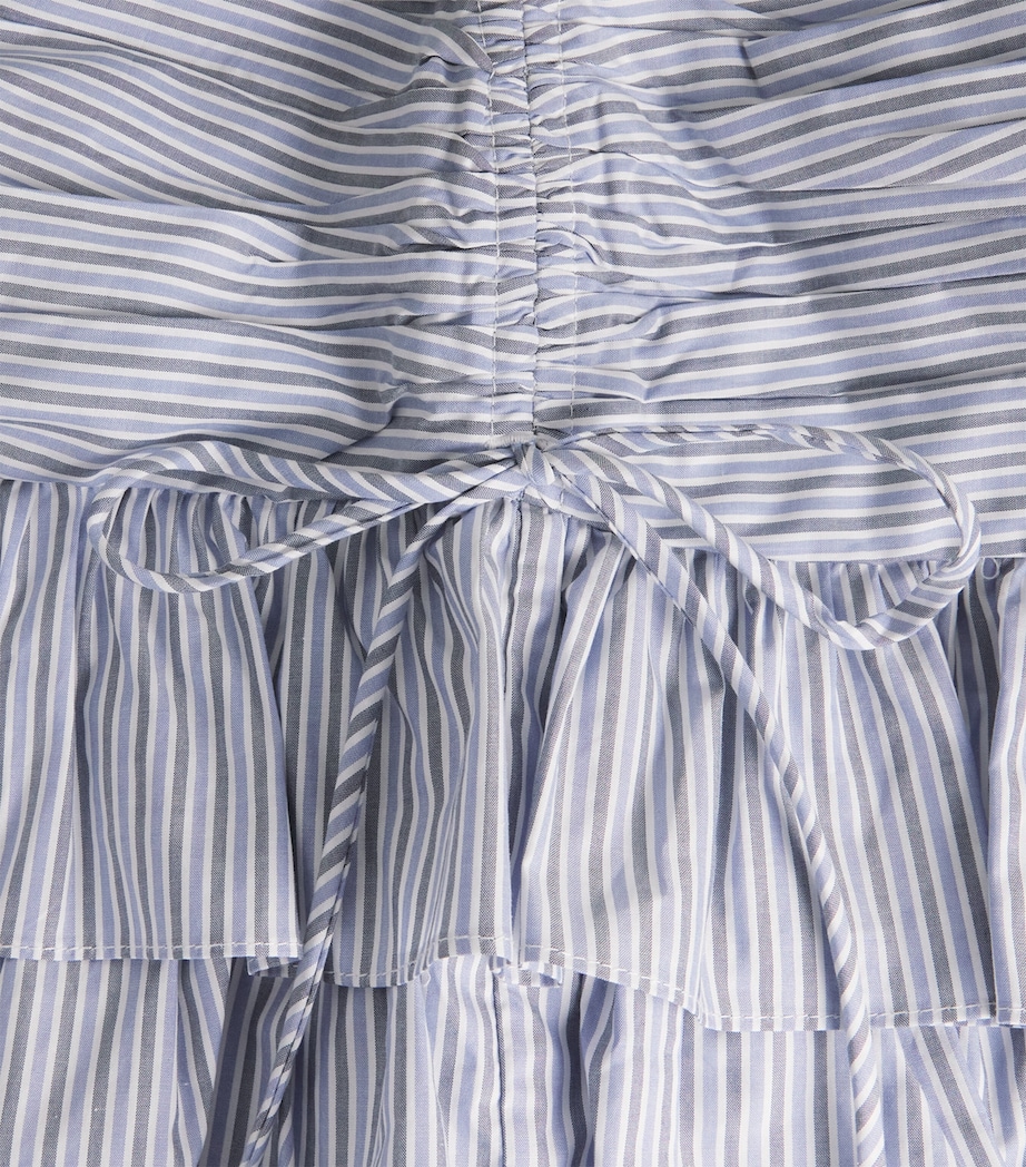 Sandro Paris Womens Cotton Stripe Mini Skirt Bleu / Marine Image 6
