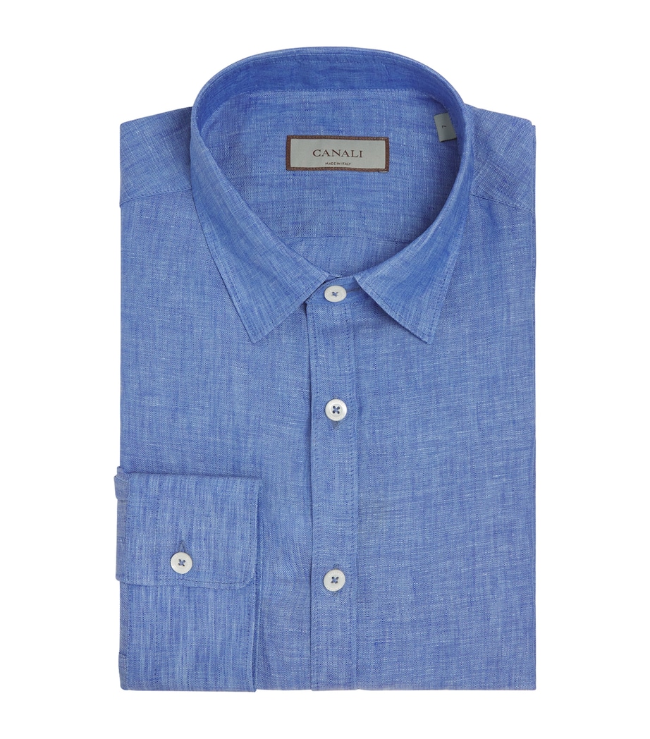 Canali Mens Linen Shirt Image 1