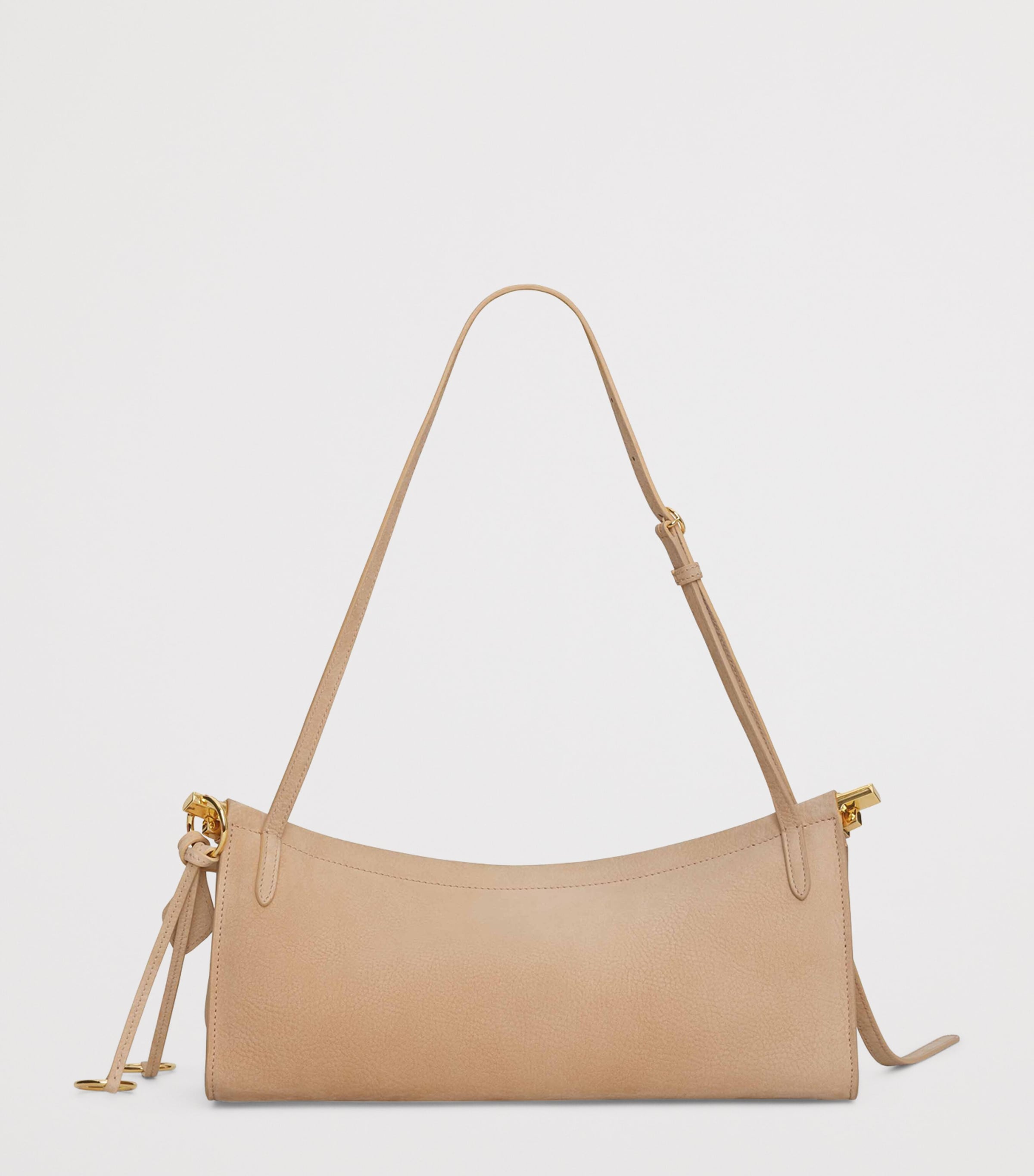 Medium Leather Le Click East West Shoulder Bag DESERT Image 3