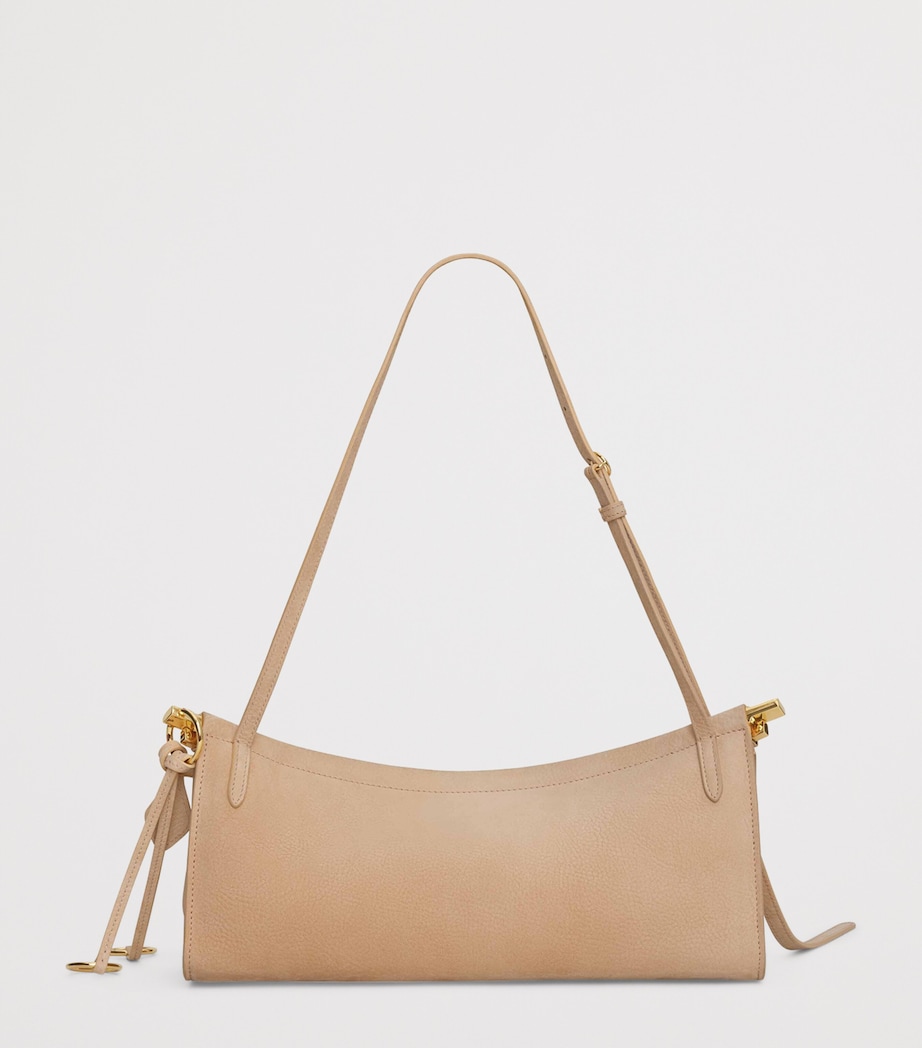 Medium Leather Le Click East West Shoulder Bag DESERT Image 3