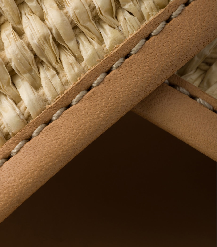 Leather-Raffia Crossover Platform Sandals 55 F0P9G Image 6