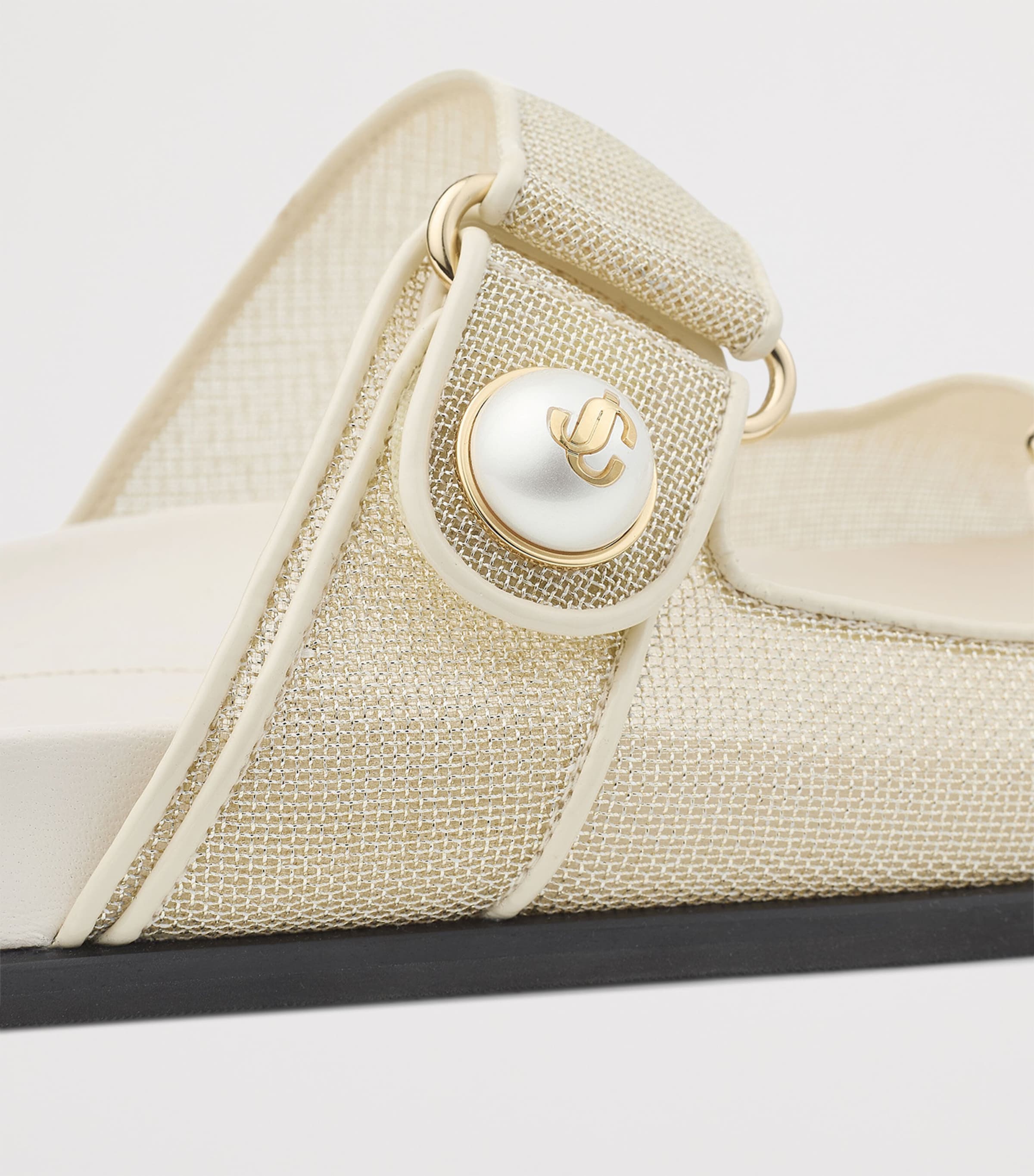 Jimmy Choo Fayence Mesh Sandals Champagne/latte Image 3