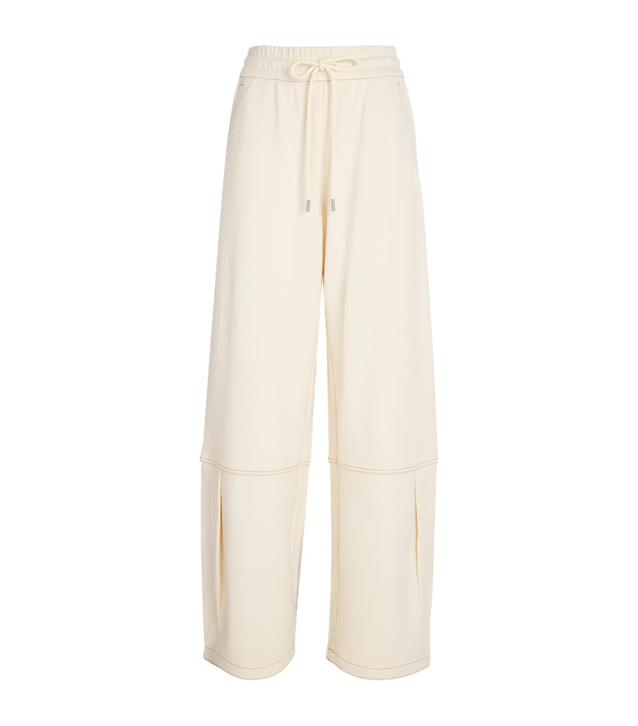 Cotton-Blend Wide-Leg Sweatpants IVORY Image 1