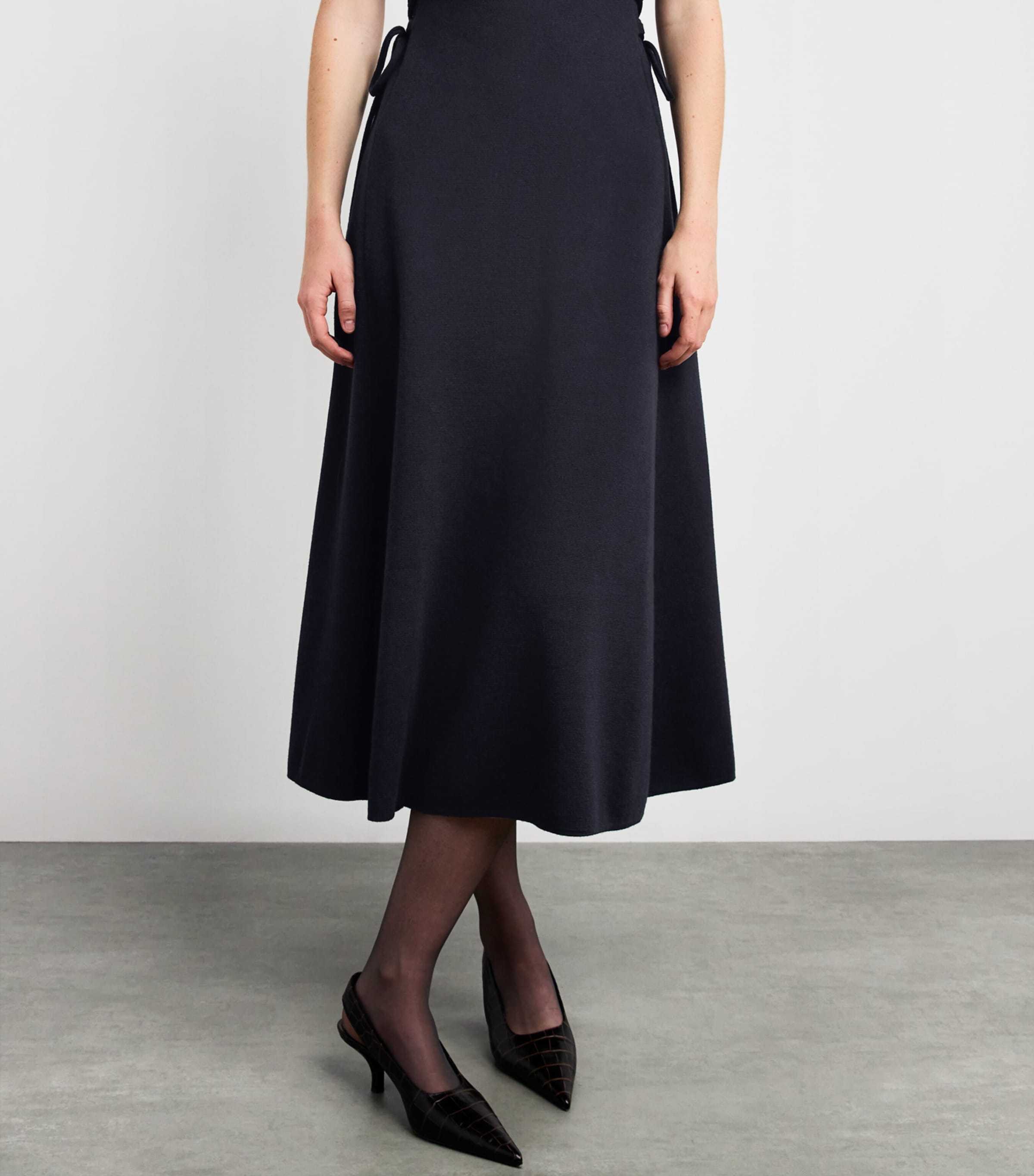 Virgin Wool Drawstring Midi Dress ULTRAMARINE Image 6