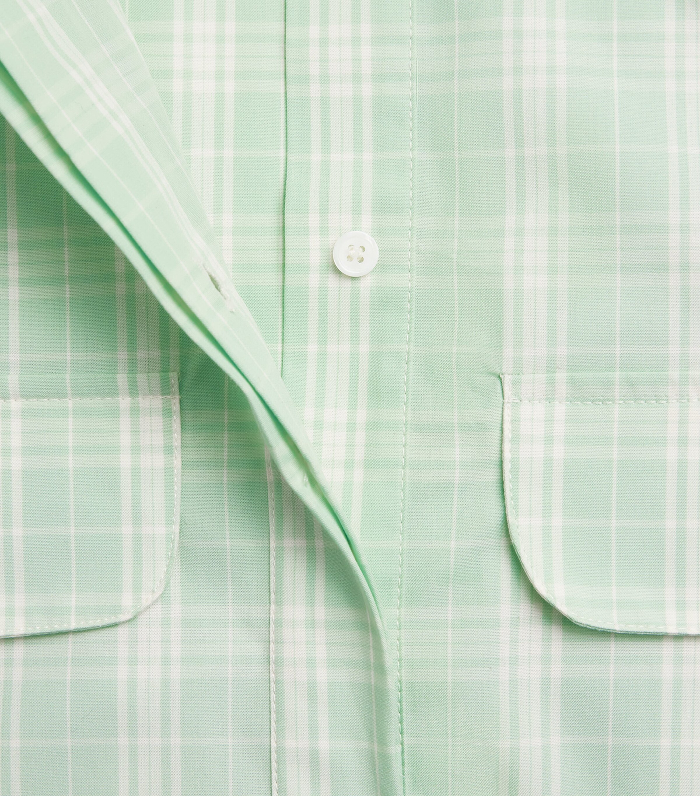 Sandro Paris Womens Cotton Check Shirt Green / Ecru Image 6