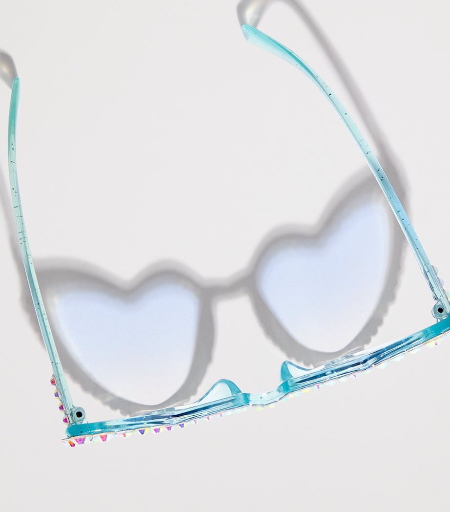 MARLO Embellished Luna Heart Sunglasses Sky Blue Image 3