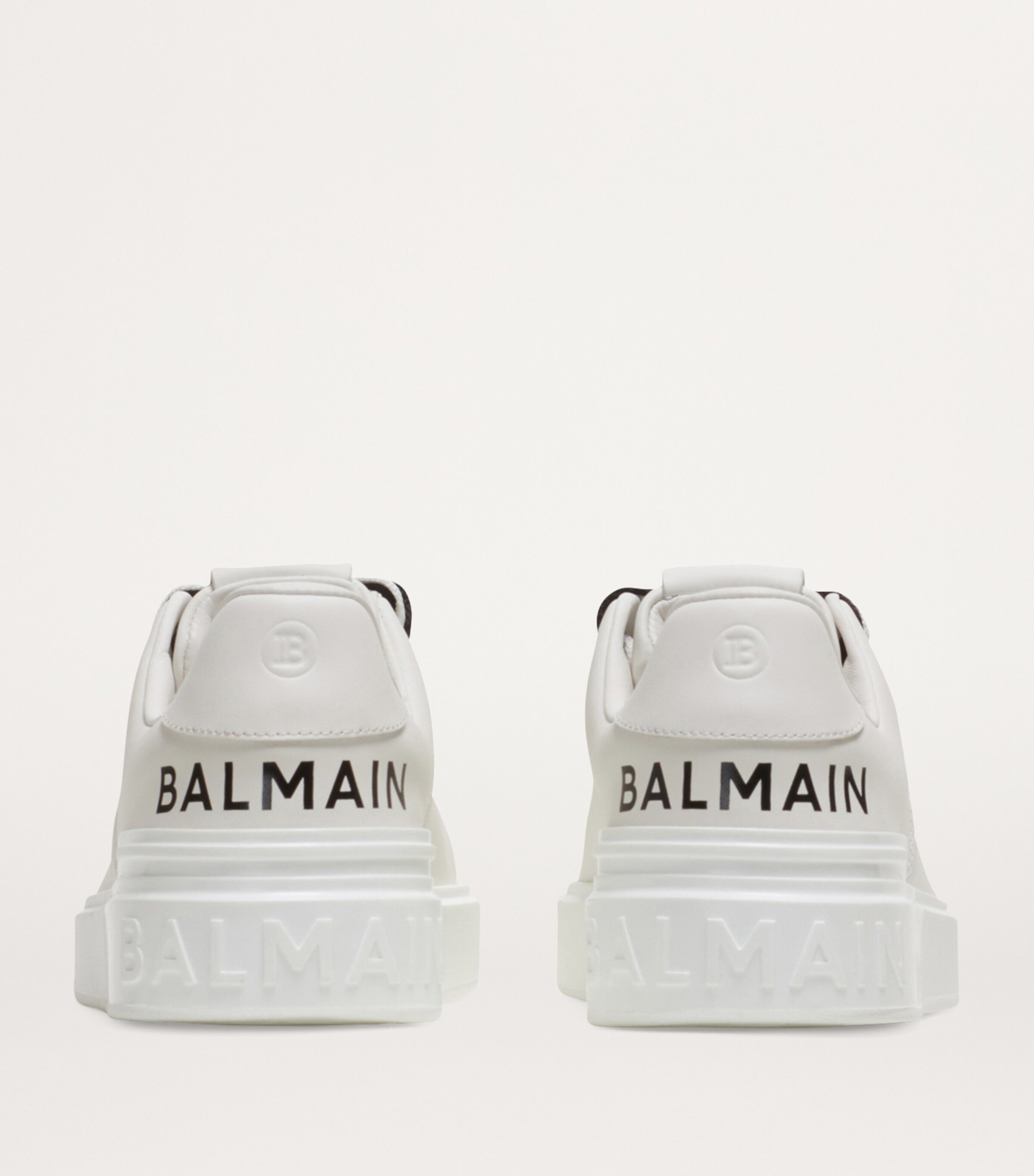 Balmain Leather B-Court Sneakers Blanc Image 9