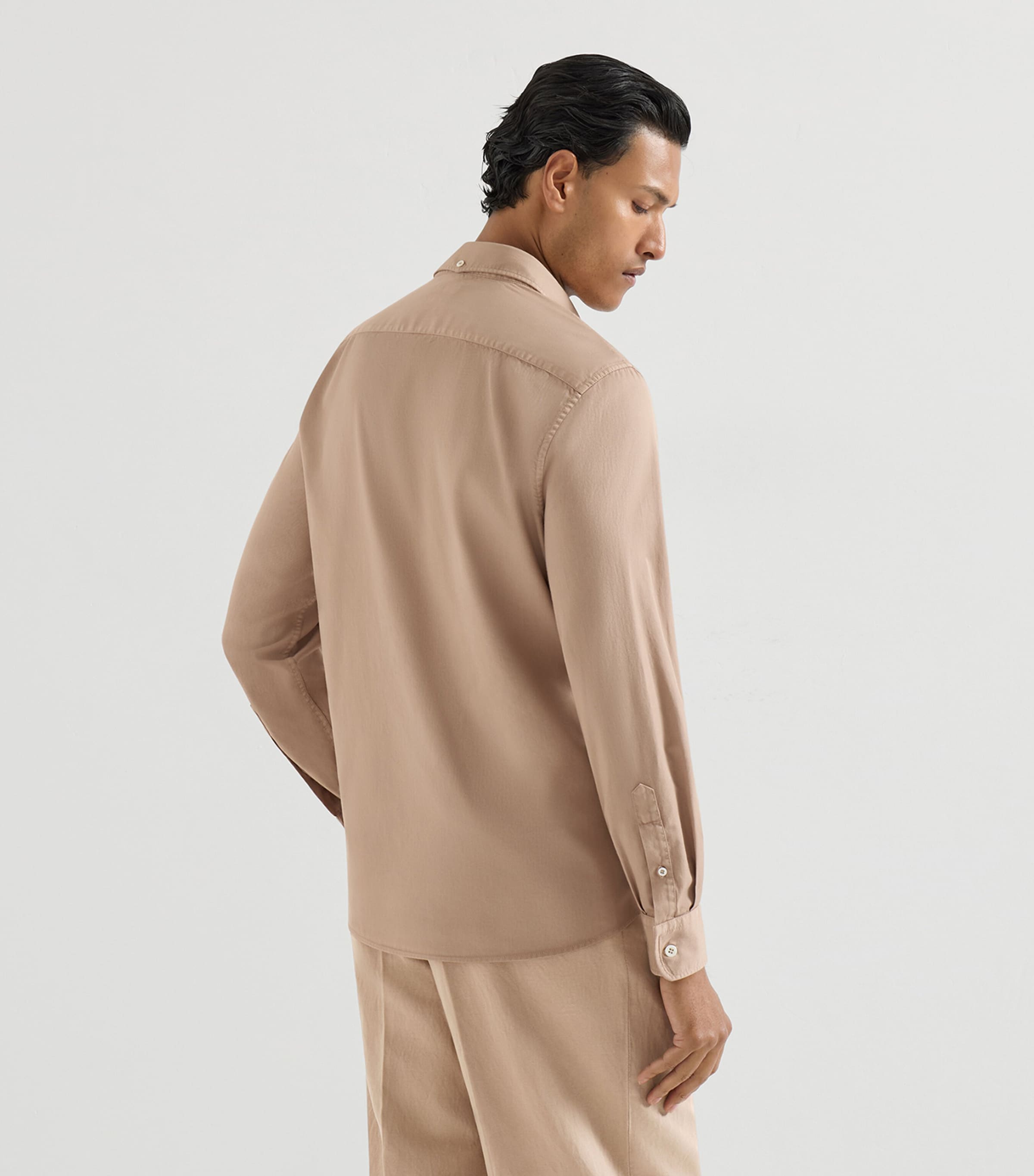 Brunello Cucinelli Mens Cotton Garment-Dyed Shirt Image 4