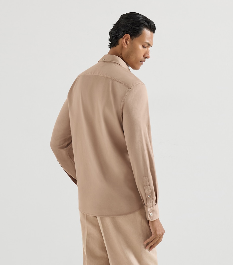Brunello Cucinelli Mens Cotton Garment-Dyed Shirt Image 4