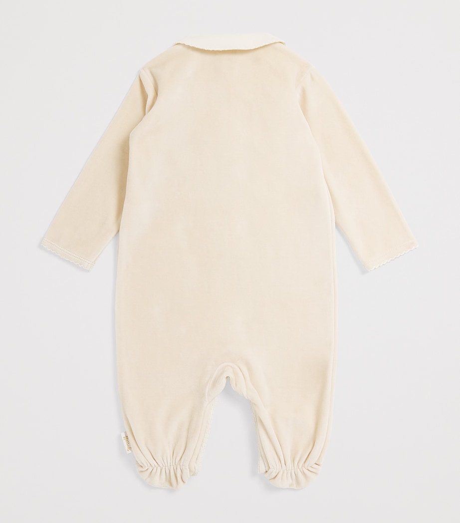 Velour Henry Bear All-in-One (0-18 Months) OATMEAL Image 2