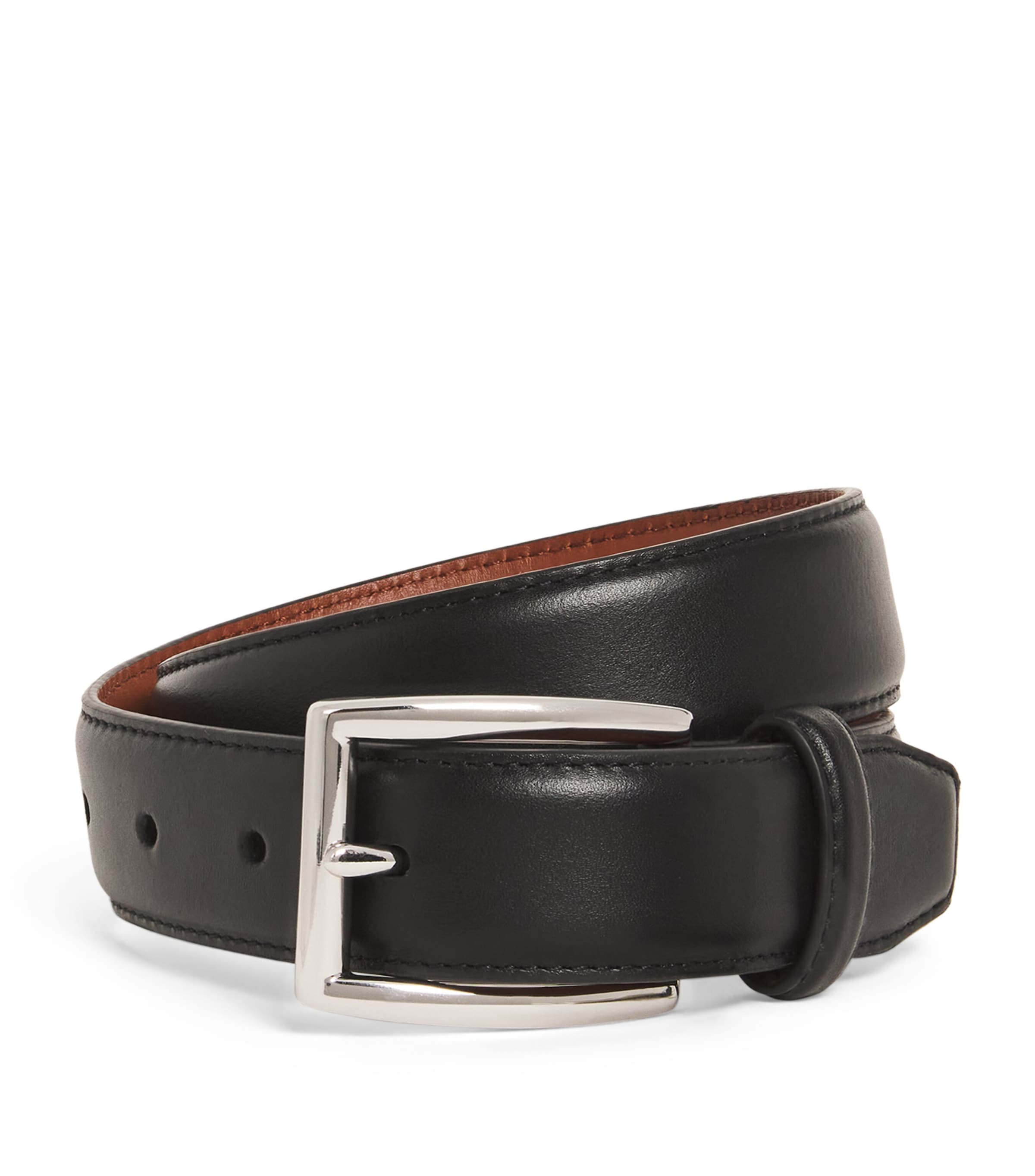 Shop Ralph Lauren Leather Polo Pony Belt In Black