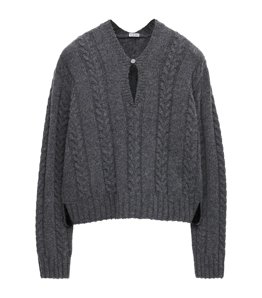 Wool Cable-Knit Sweater GREY Image 1