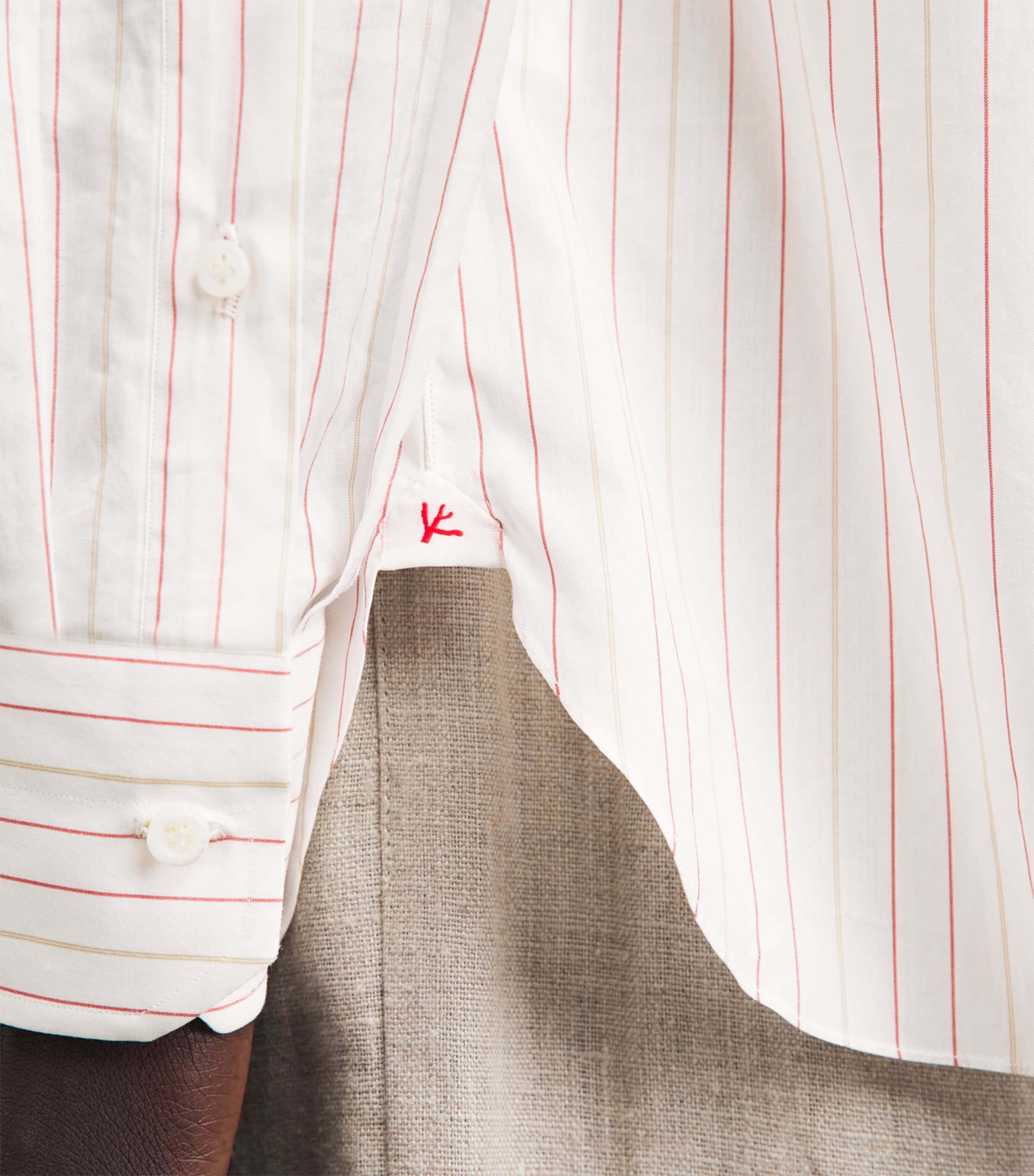 Isaia Mens Cotton Stripe Mix Shirt Image 3