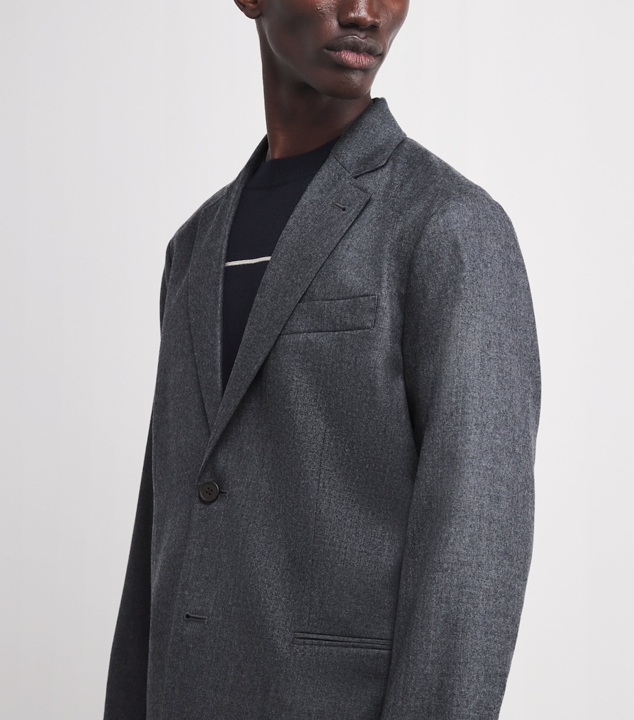 Virgin Wool Single-Breasted Blazer O8019 Image 6