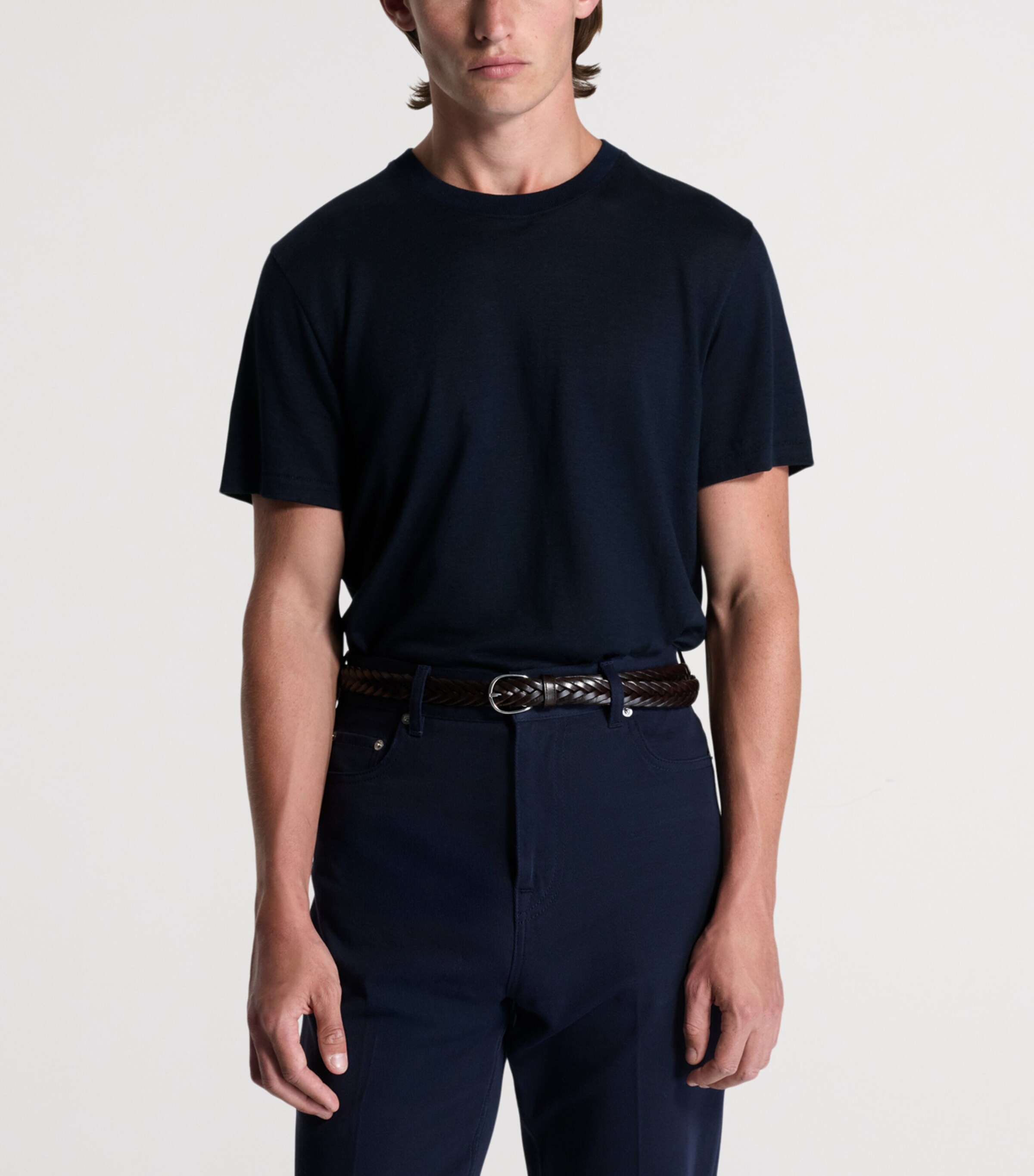 Dunhill Mens Linen-Cotton T-Shirt Image 4