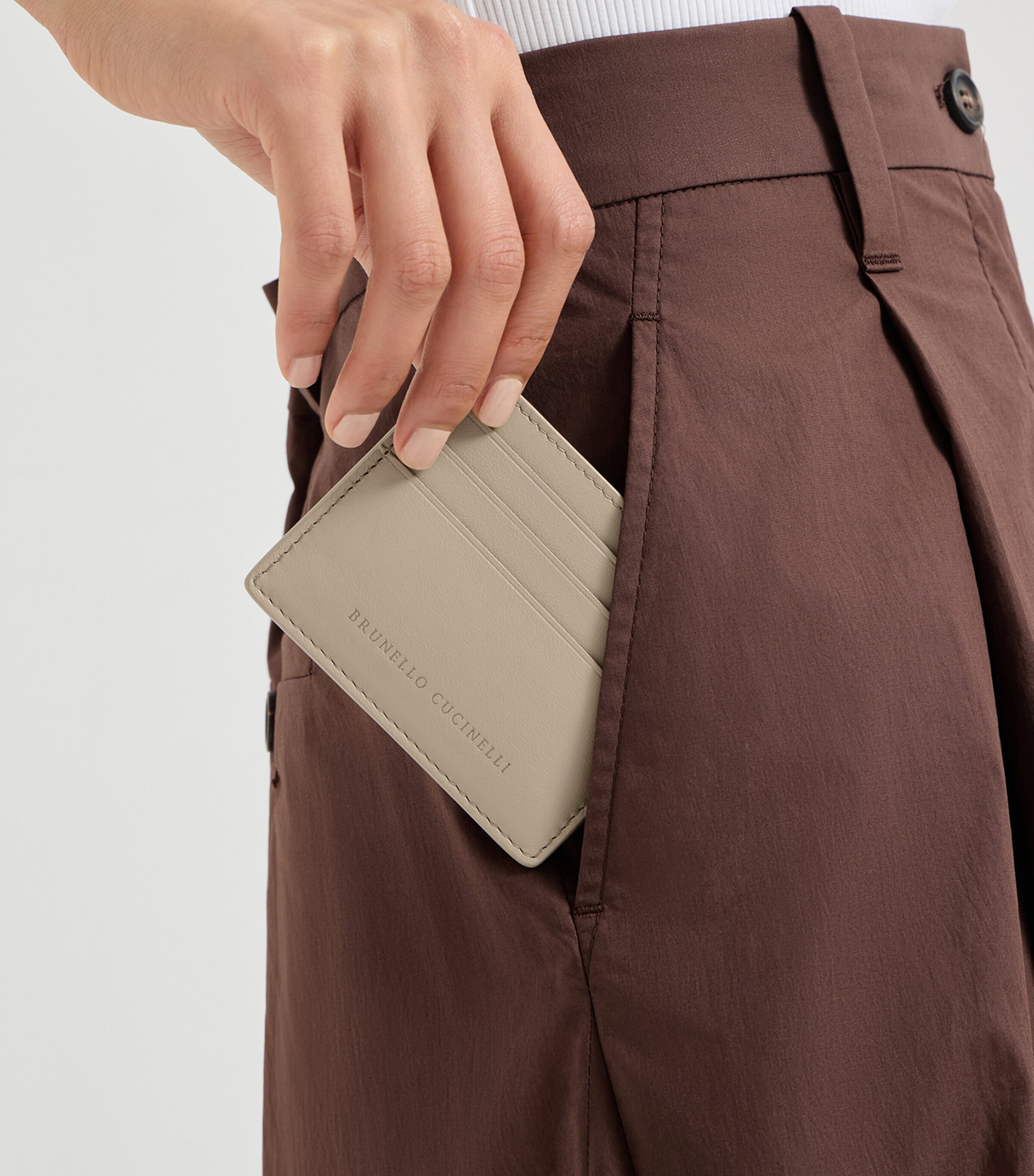 Brunello Cucinelli Leather Logo Card Holder Image 3