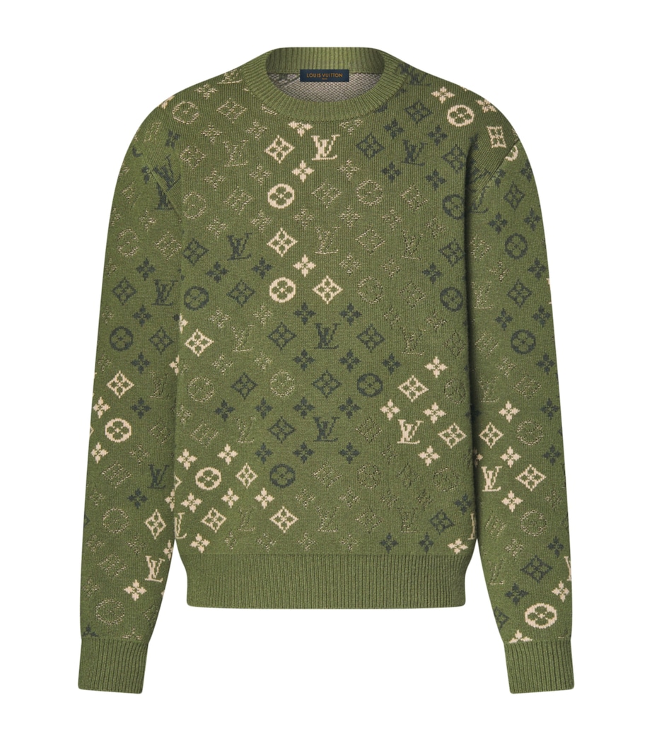 Wool-Cashmere Monogram Sweater FOREST NIGHT Image 1