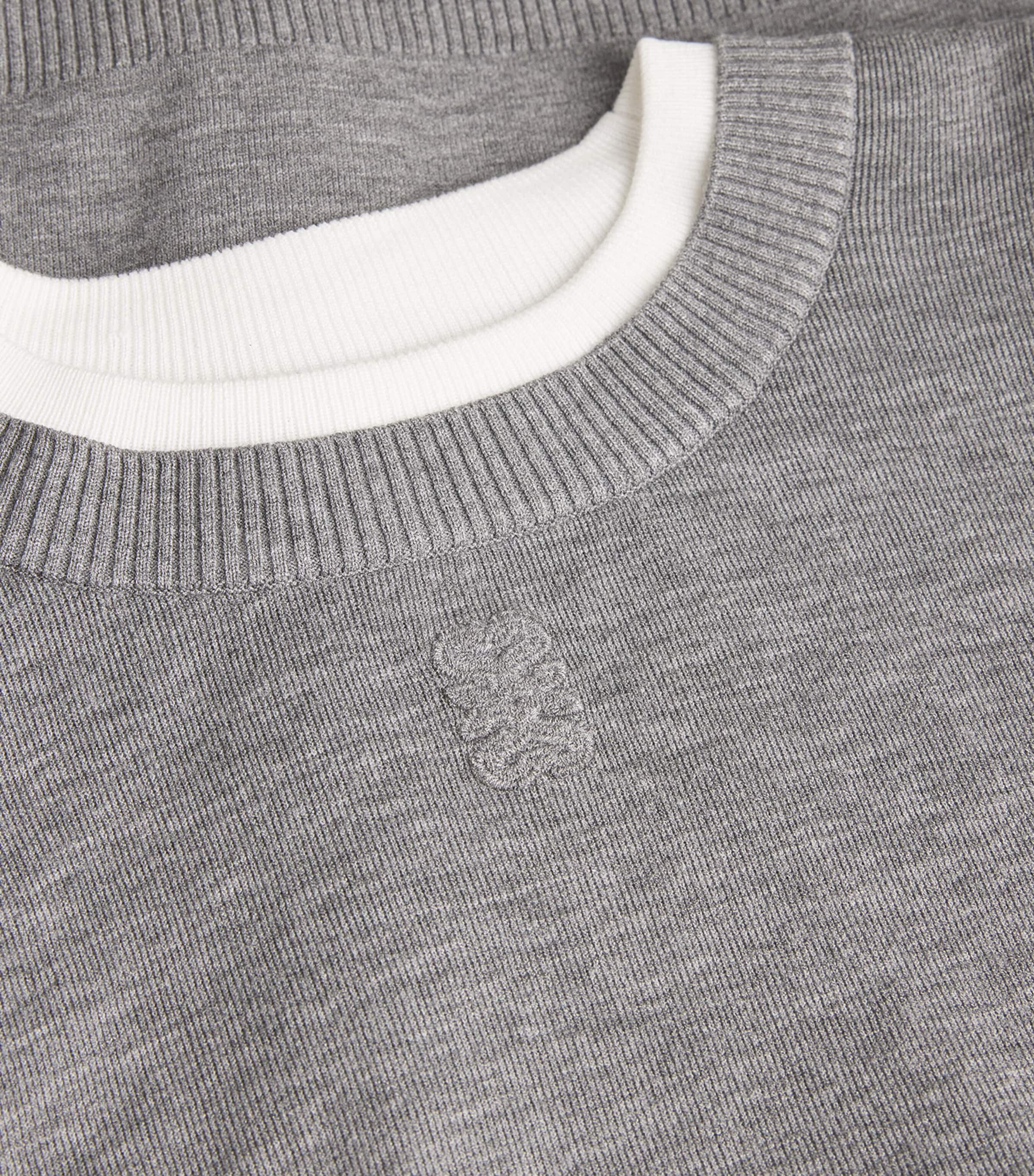 Contrast-Neck Oversized Sweater GREY Image 5