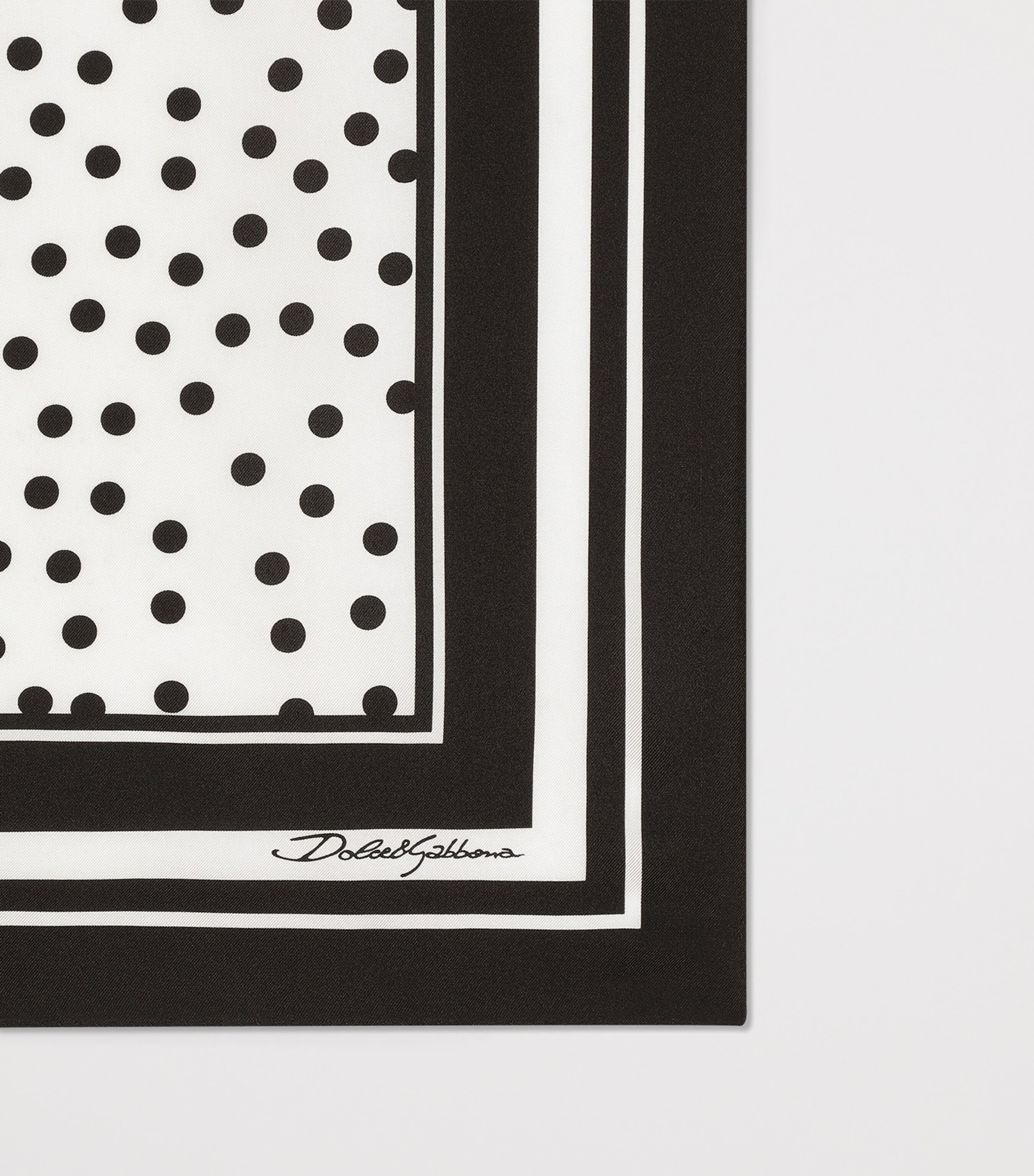 Dolce&Gabbana Silk Printed Scarf Pois Nero Image 2