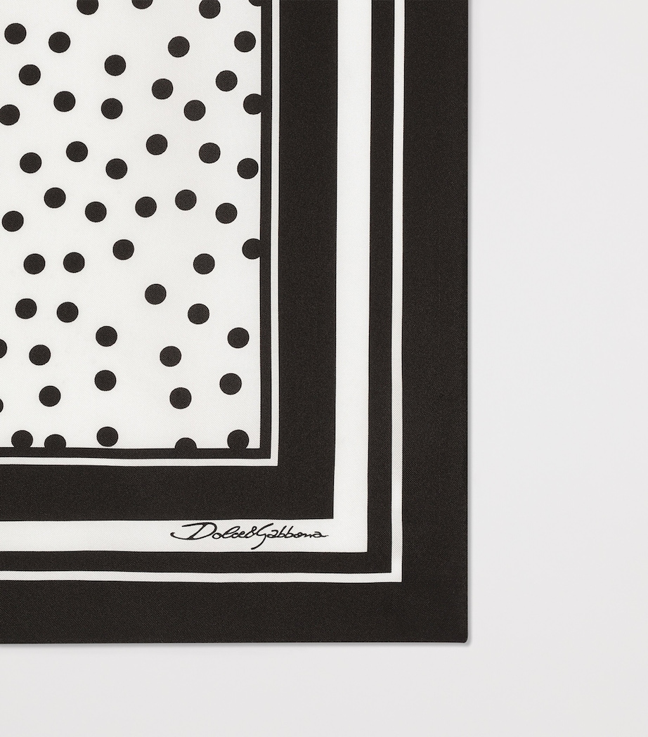 Dolce&Gabbana Silk Printed Scarf Pois Nero Image 2