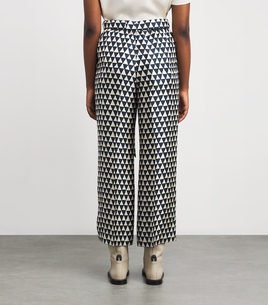 Silk Geometric Wide-Leg Trousers ULTRAMARINE Image 4