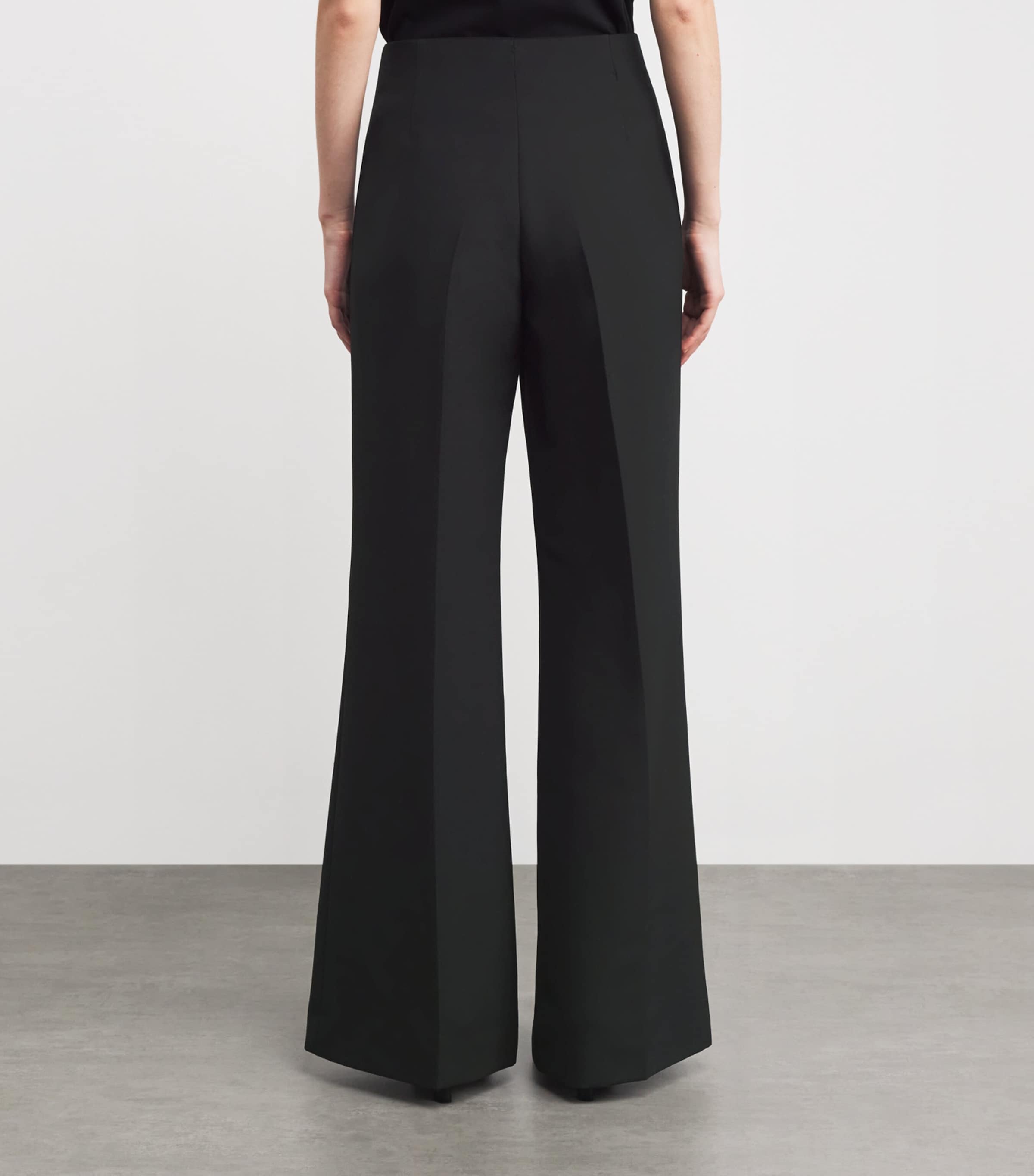 Sandro Paris Womens High-Rise Wide-Leg Trousers Black Image 4