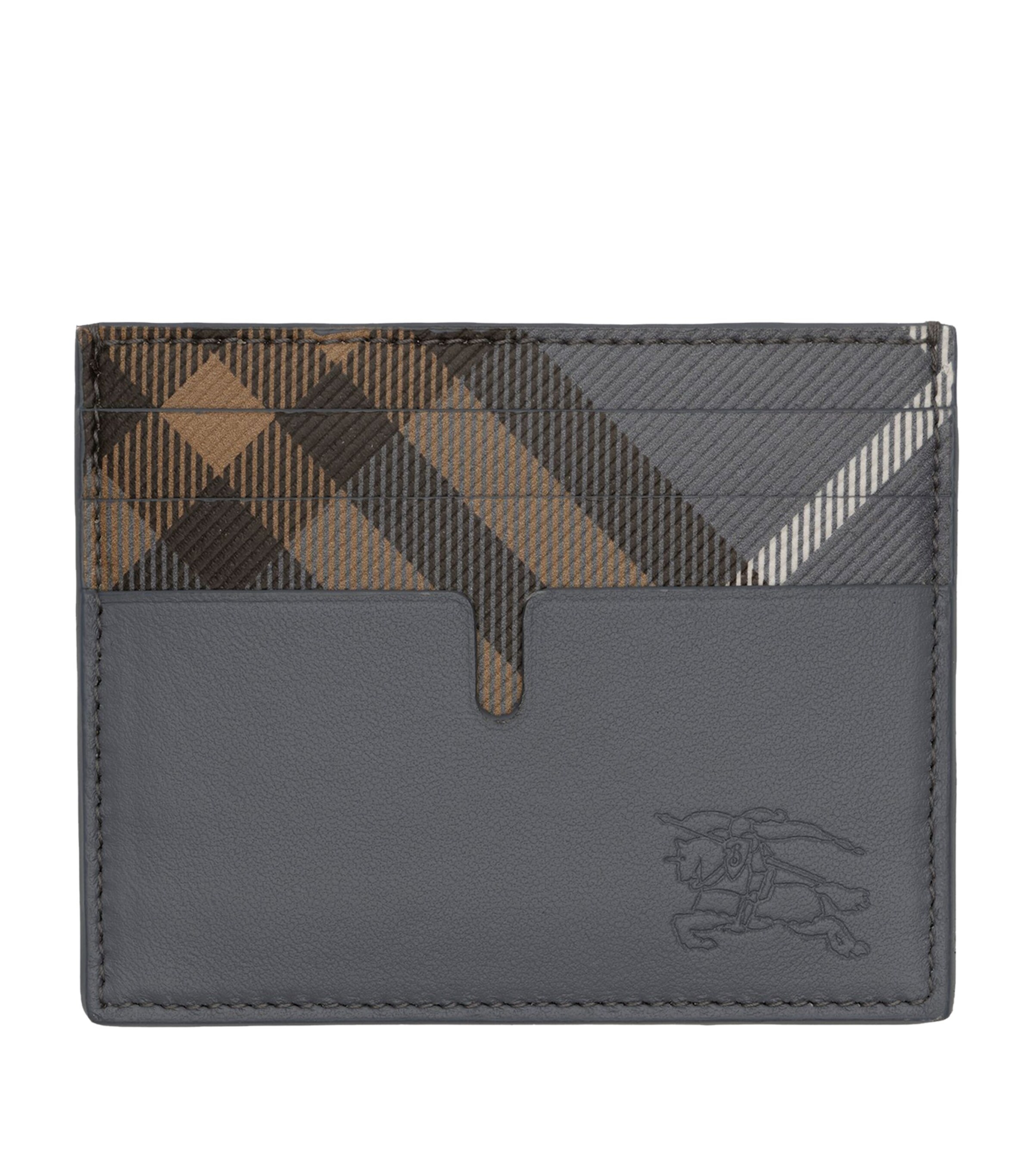 Burberry Leather Pop Check Card Holder Wave Blue Image 1