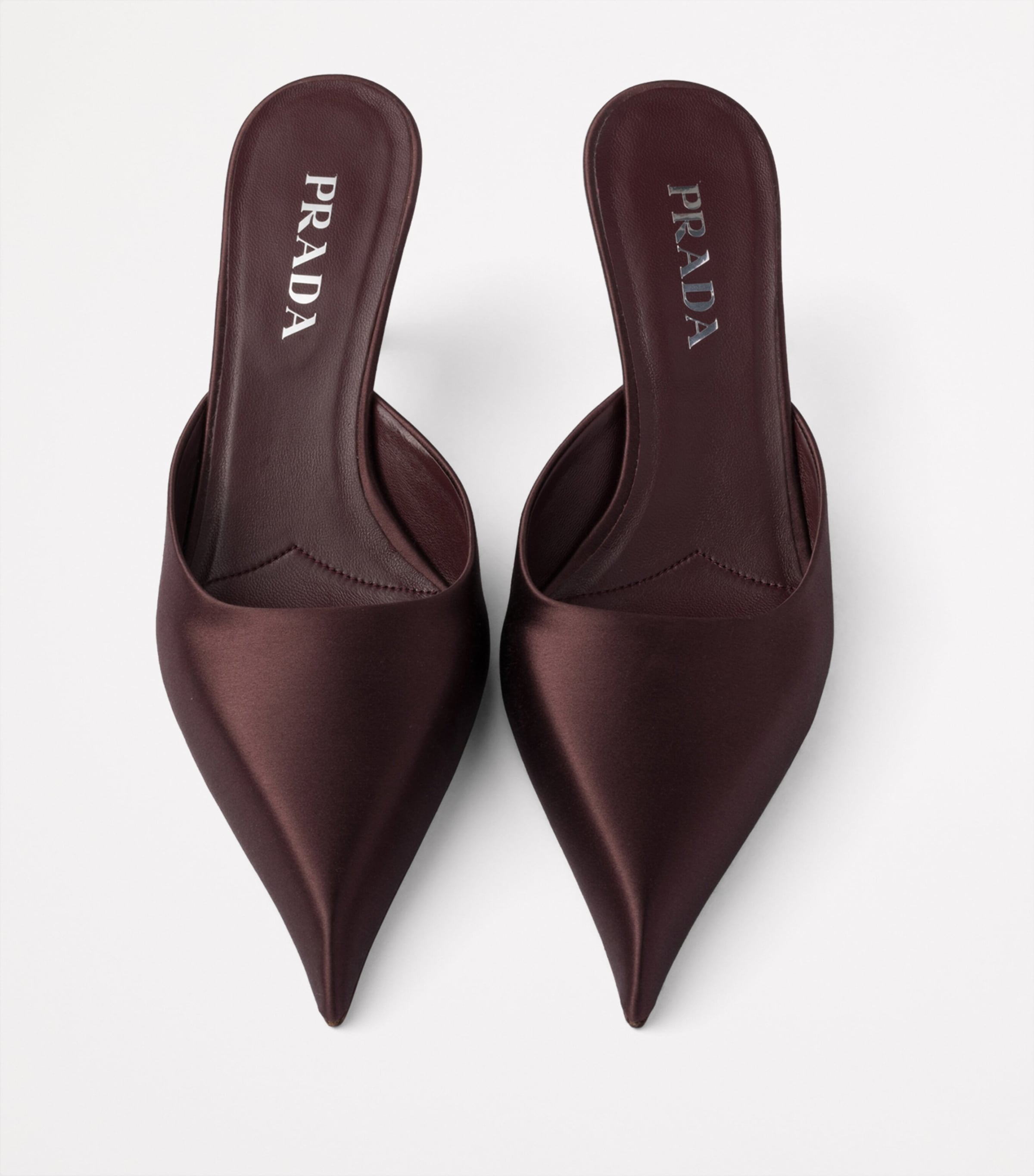 Prada Satin Heeled Mules 10 | Harrods UK