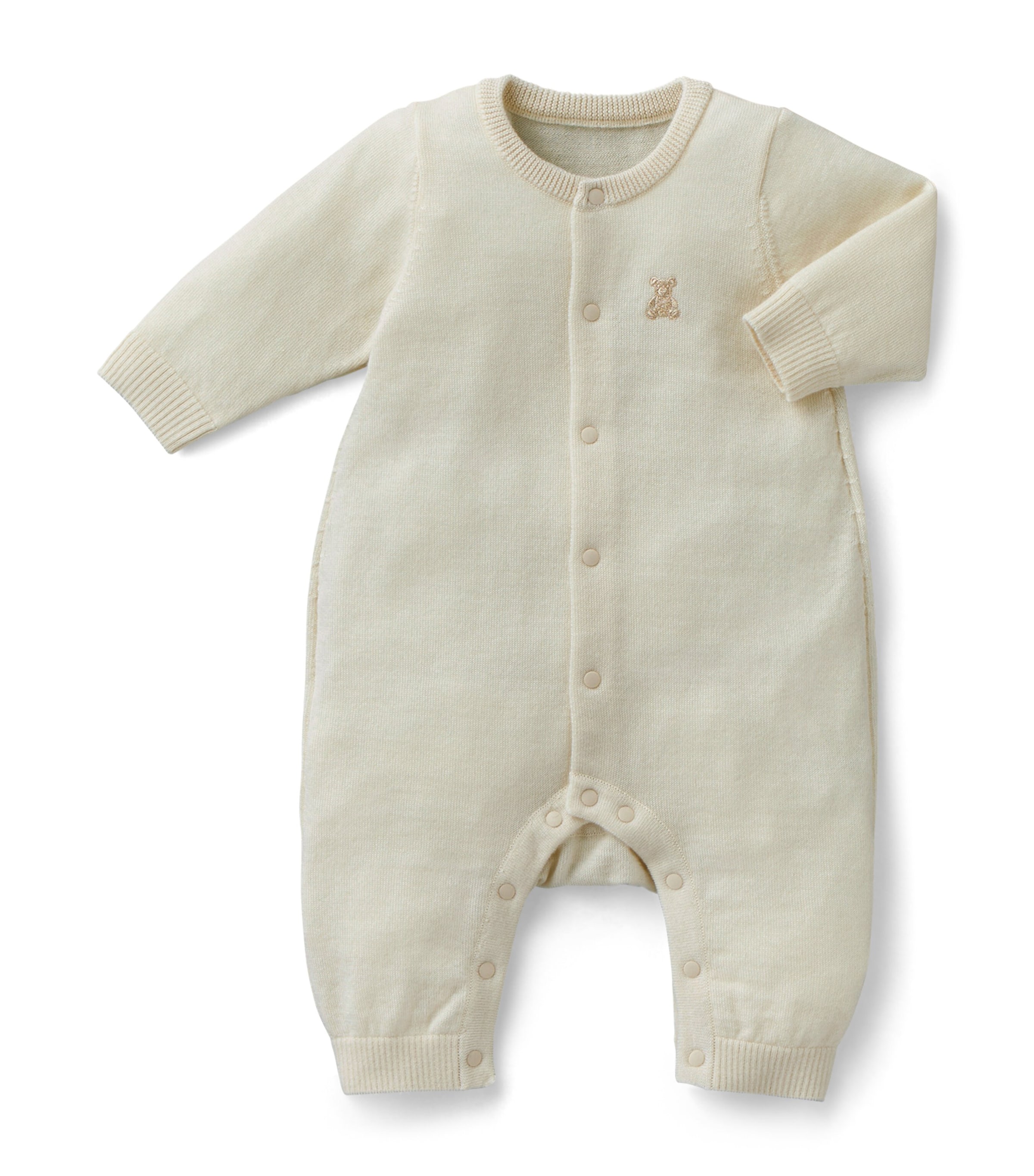 Miki House Cashmere Embroidered Playsuit In Ivory