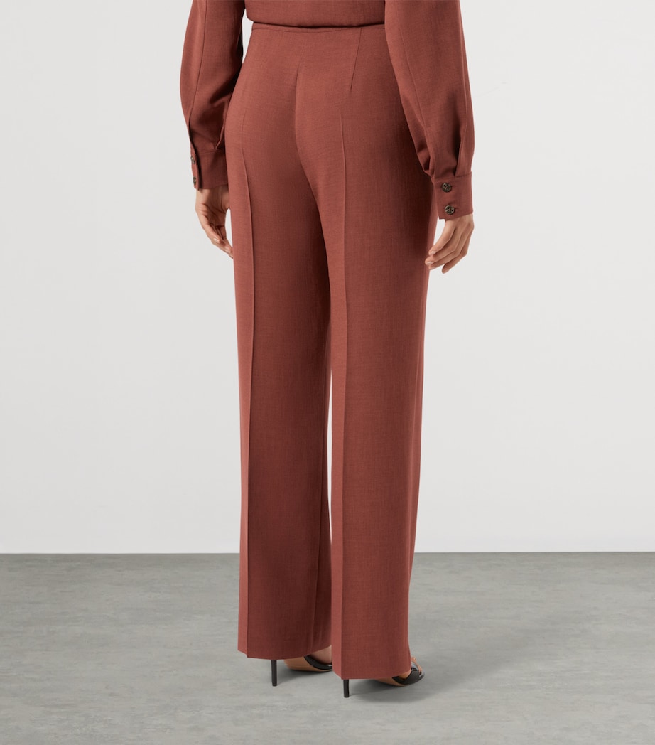 Marina Rinaldi Womens Pleated Tailored Trousers Brick Red Image 4