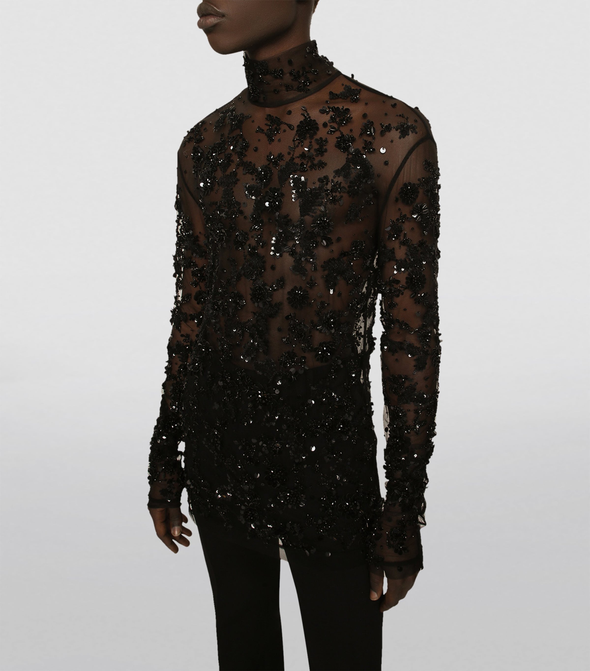 Embellished Long-Sleeve T-Shirt N0000-BLACK Image 4