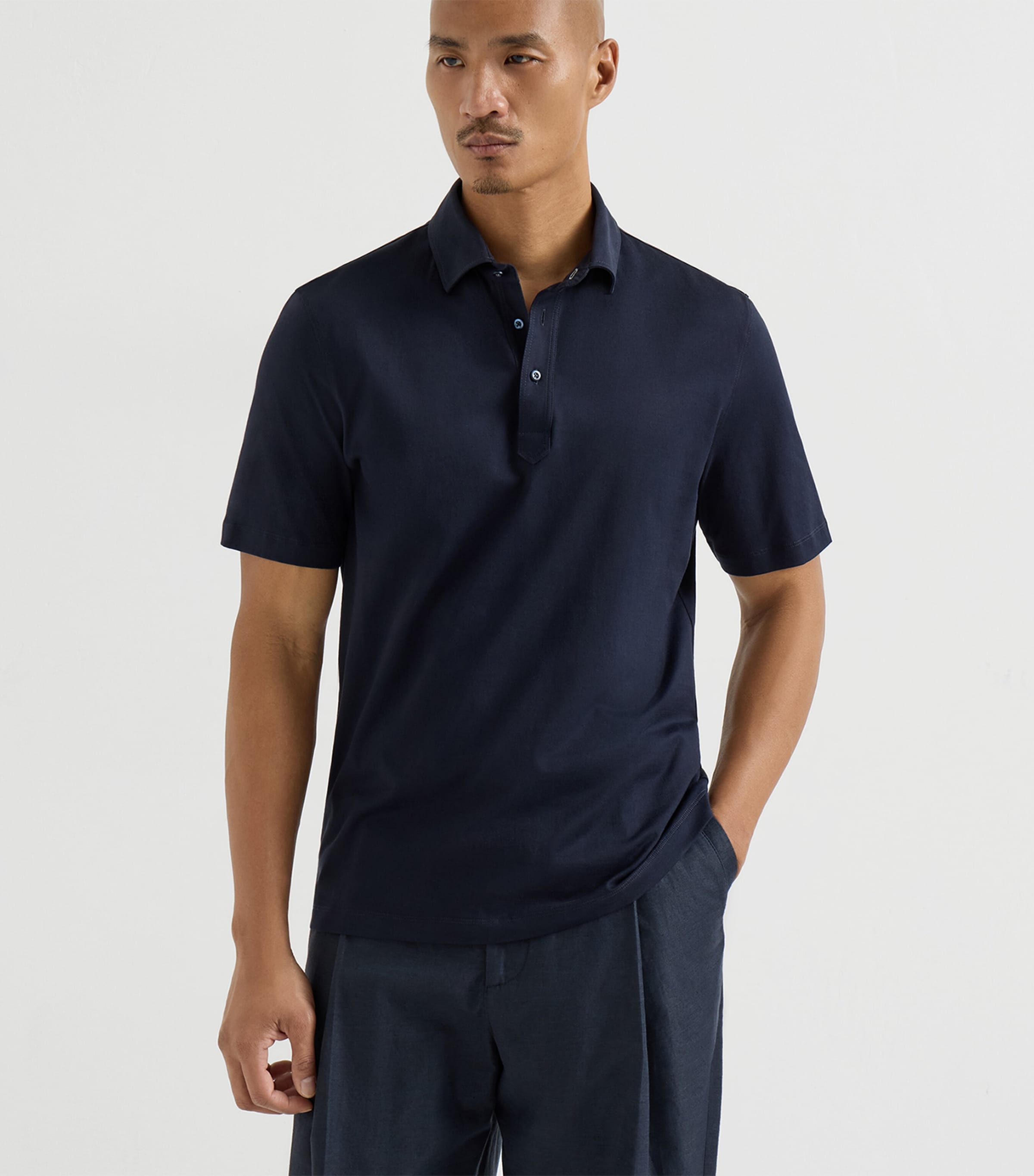 Brunello Cucinelli Mens Cotton Jersey Polo Shirt Image 3