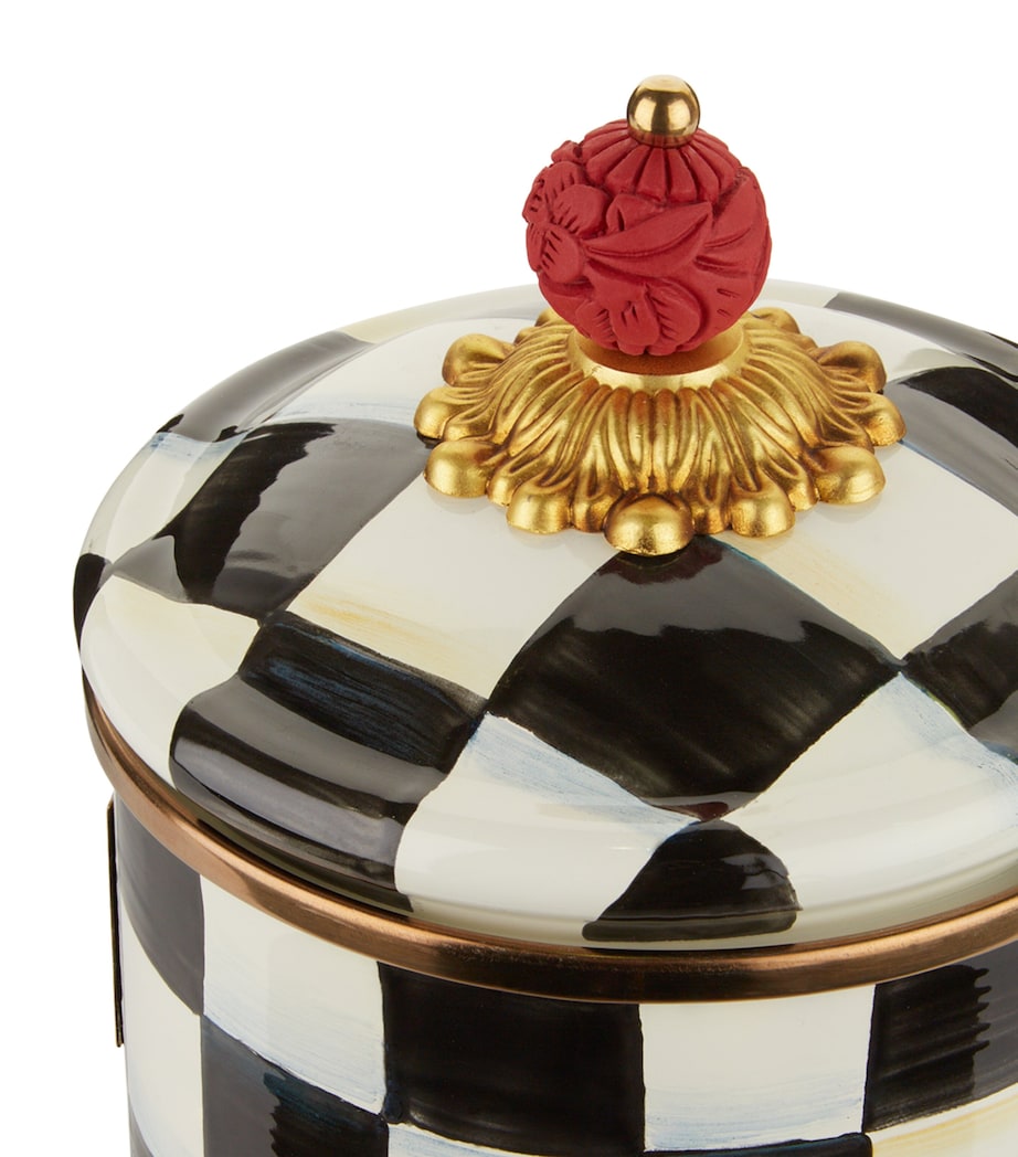 Large Courtly Check Enamel Canister BLACK Image 4