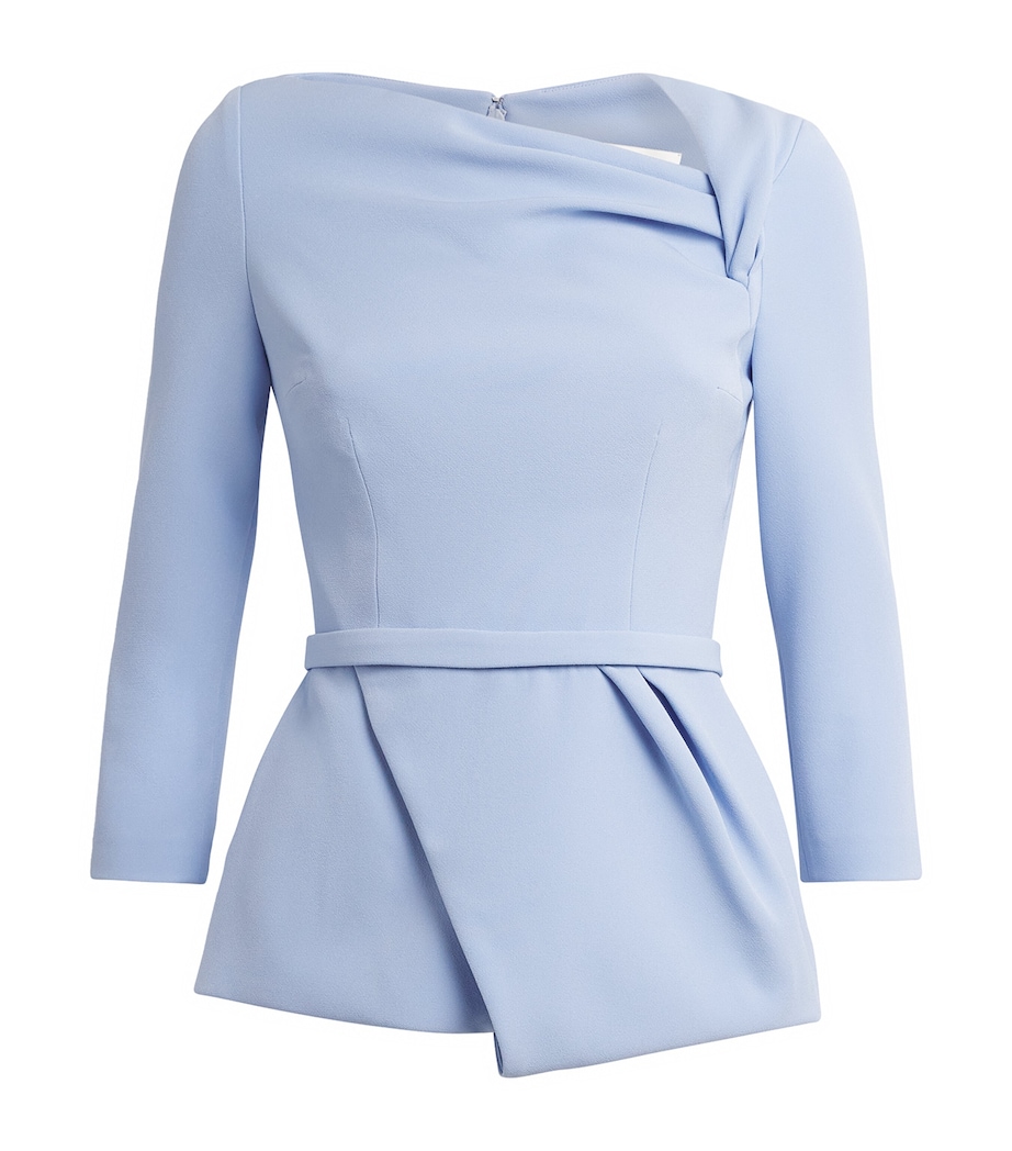 Safiyaa Womens Crepe Long-Sleeve Faye Blouse Soft Sky Image 1