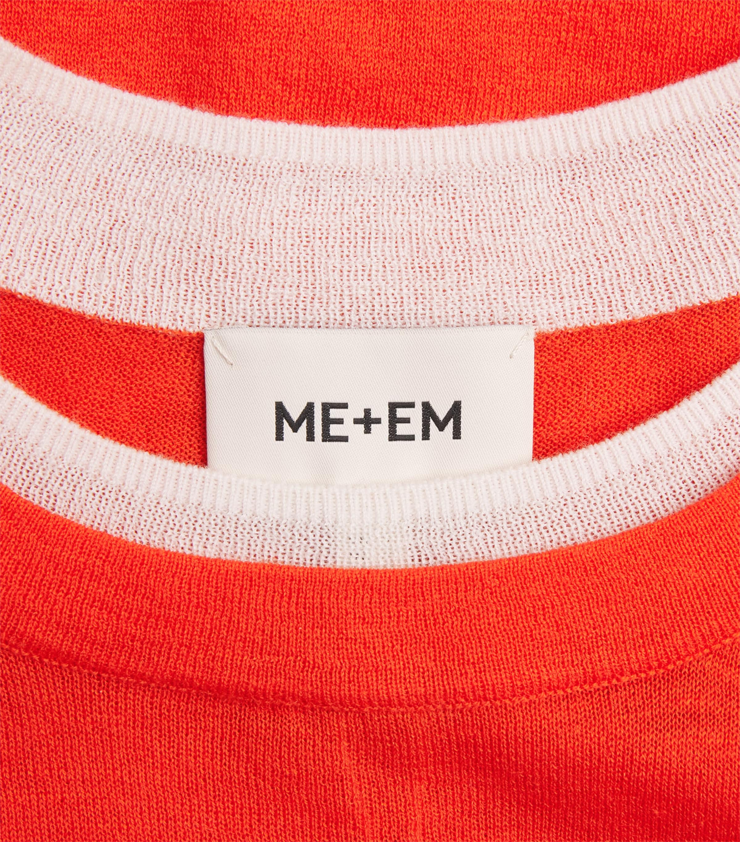 Wool-Cashmere Layered Sweater ORANGE/WHITE Image 5