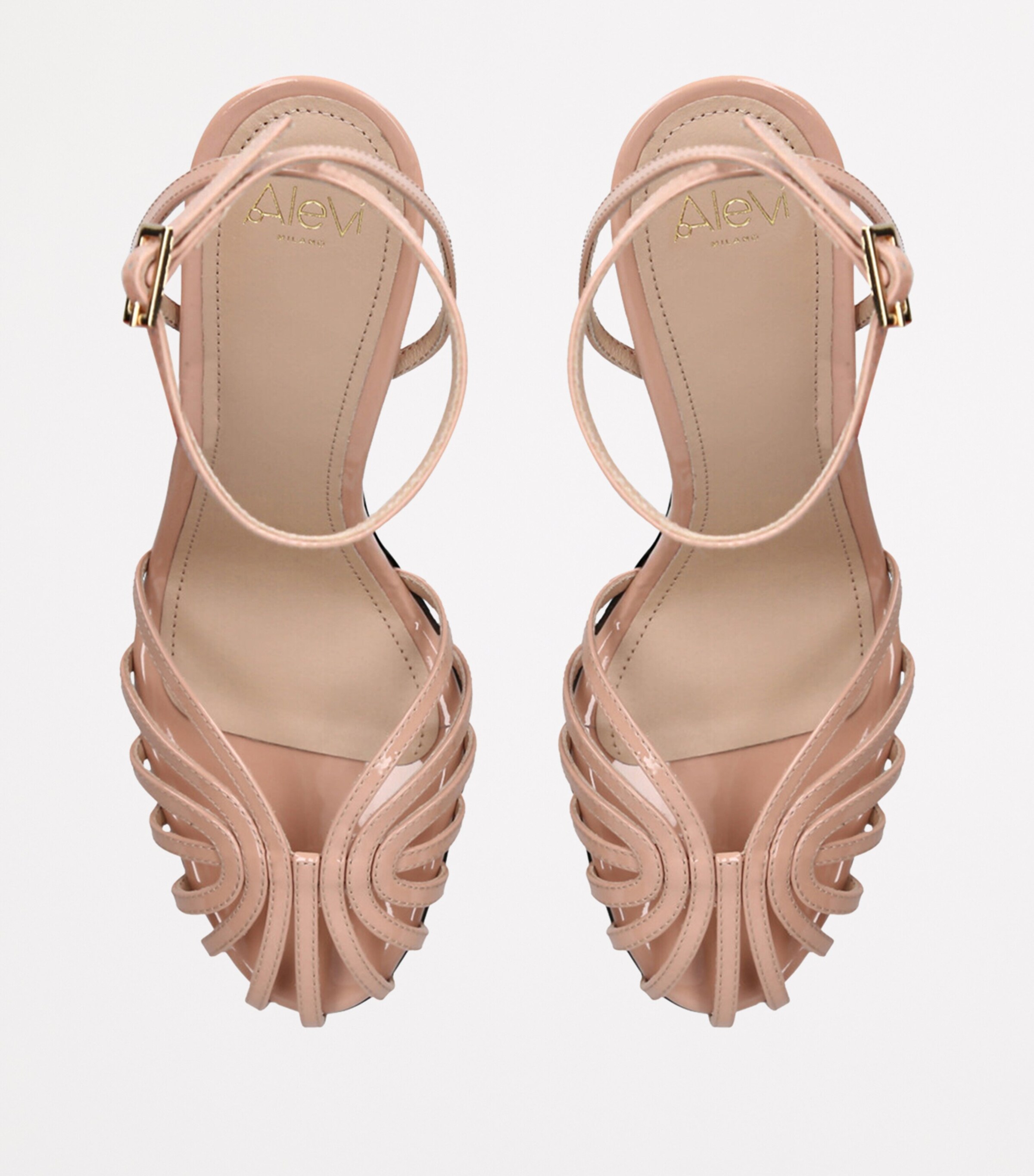 Alevì Patent Leather Ally Heeled Sandals 95 Blush Image 4