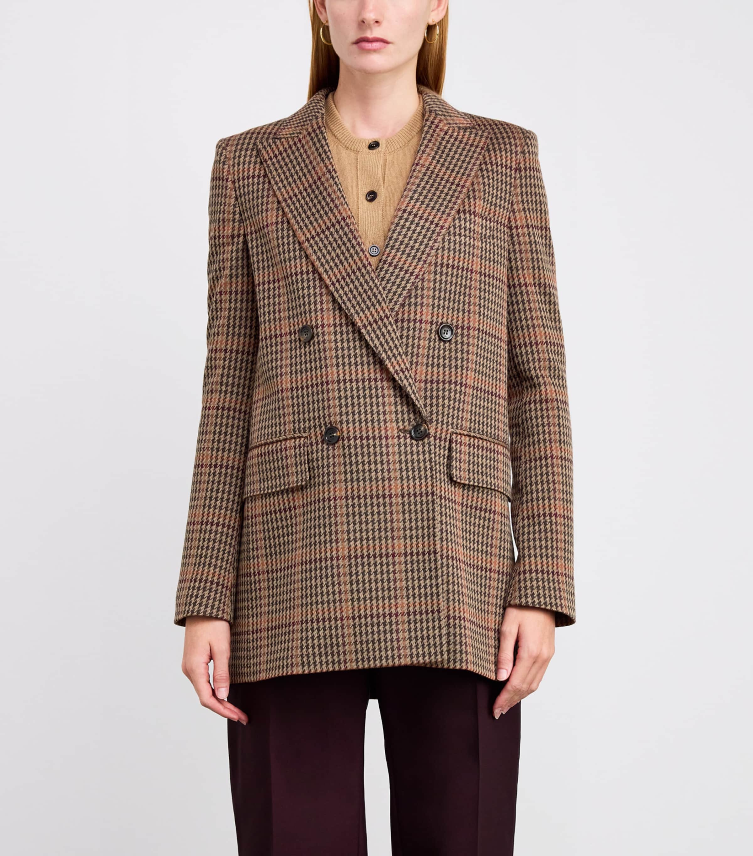 Wool-Cotton Houndstooth Blazer MULTICOLOUR Image 3