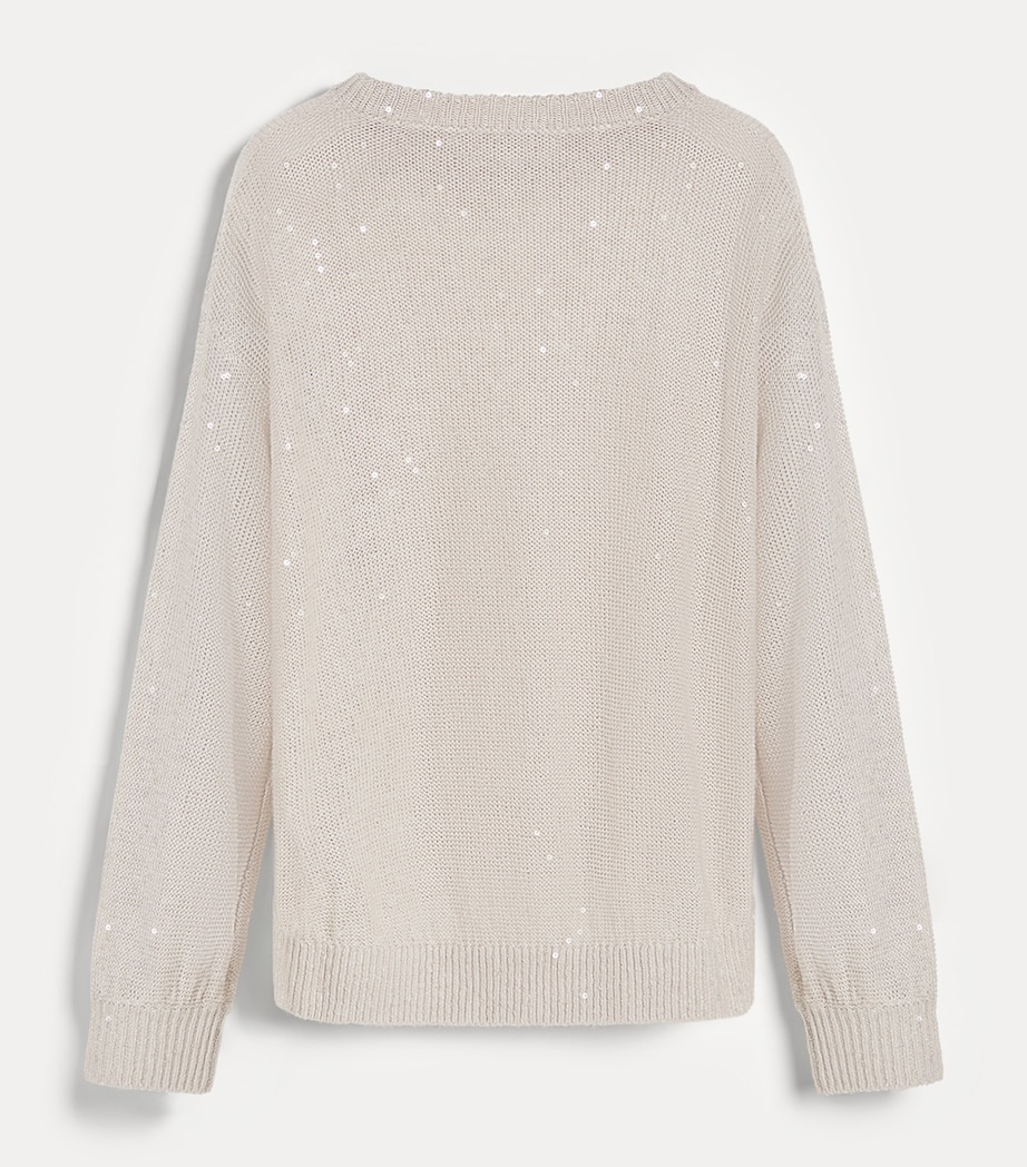 Brunello Cucinelli Kids Linen-Silk Embellished Sweater (8-10 Years) Image 2
