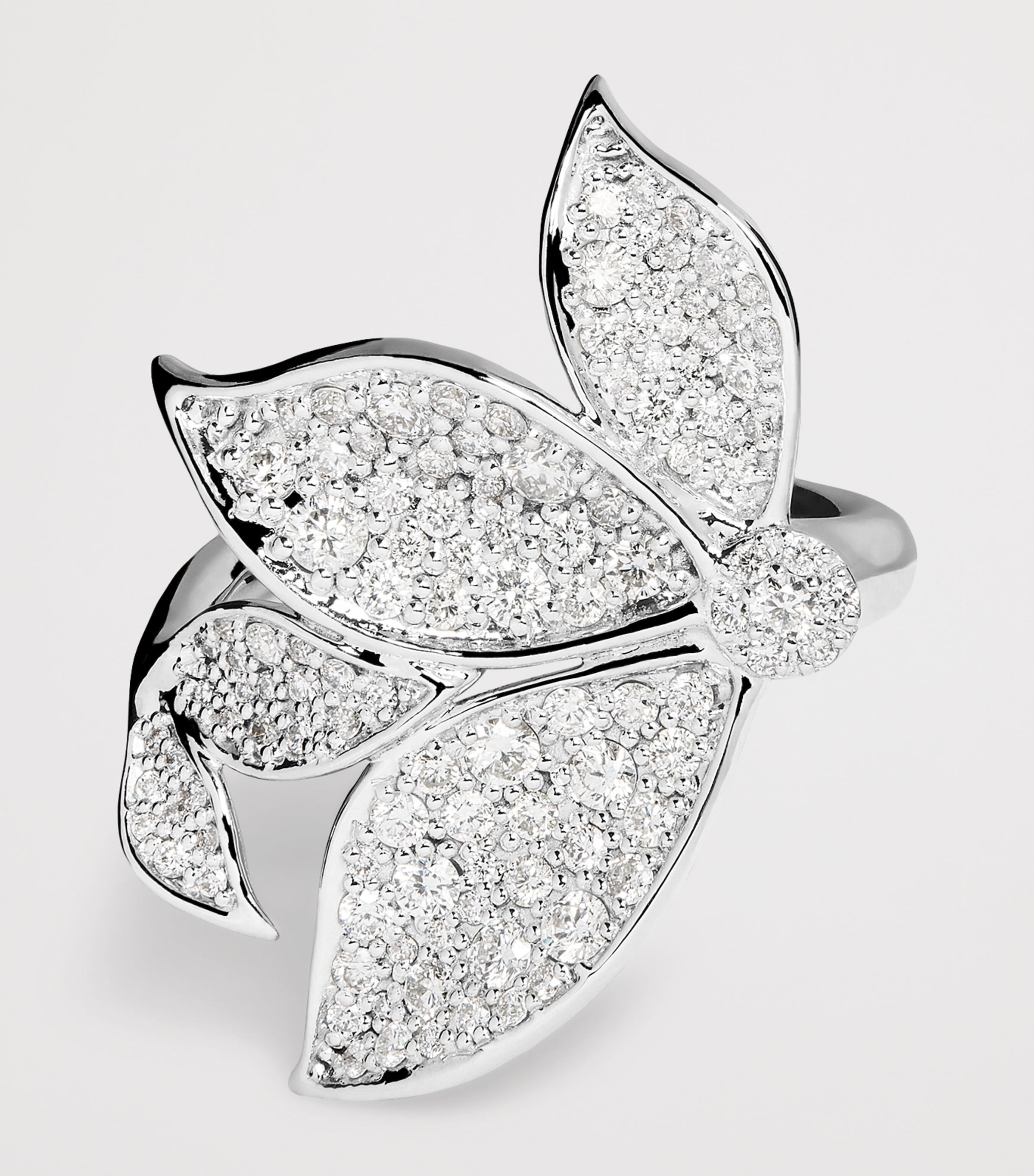 White Gold and Diamond Gloria Secret Garden Ring WHITE GOLD Image 4