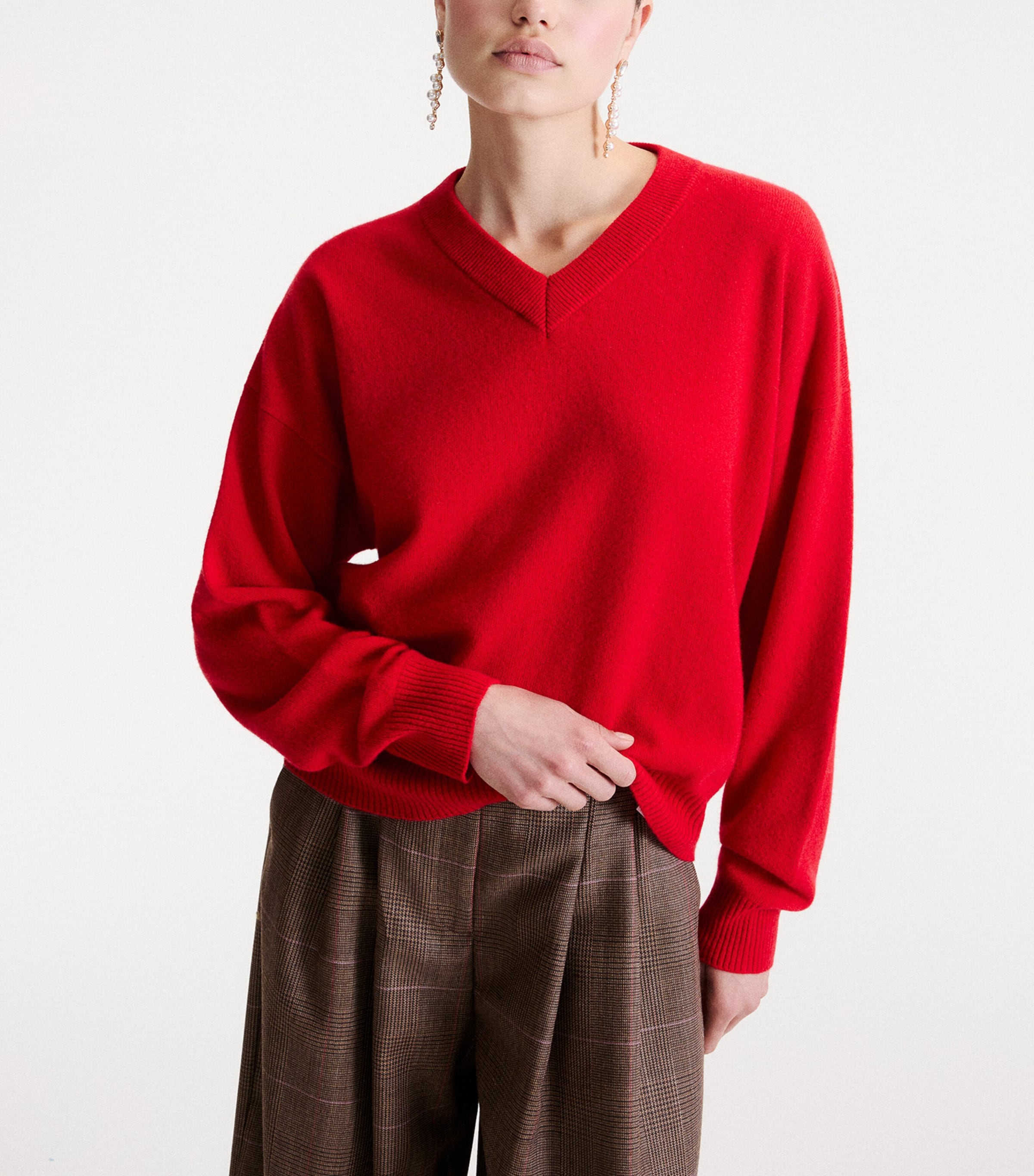 Marella Womens Wool-Cashmere Sweater Red Image 4