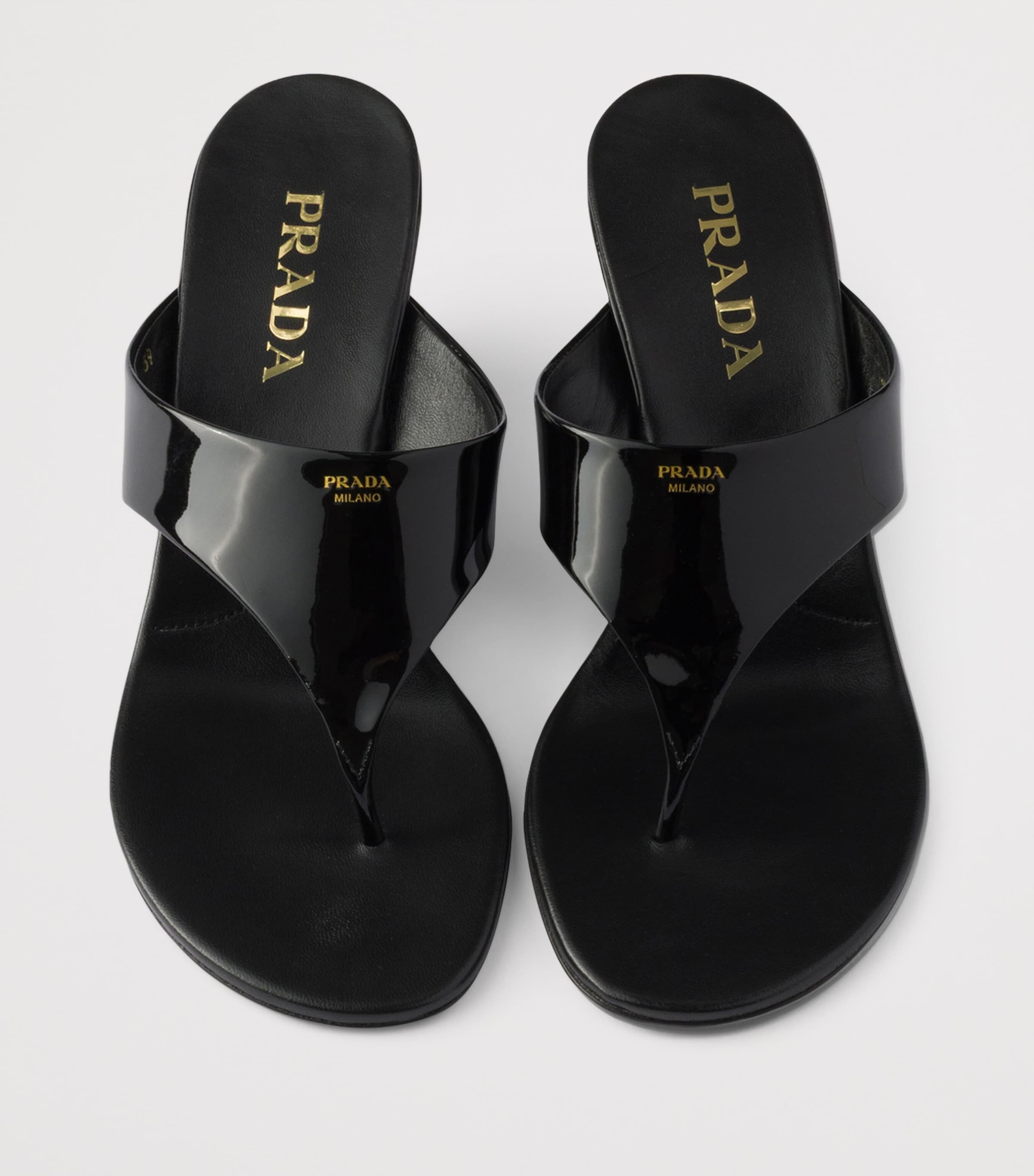 Prada Patent Leather Thong Sandals 55 Image 3